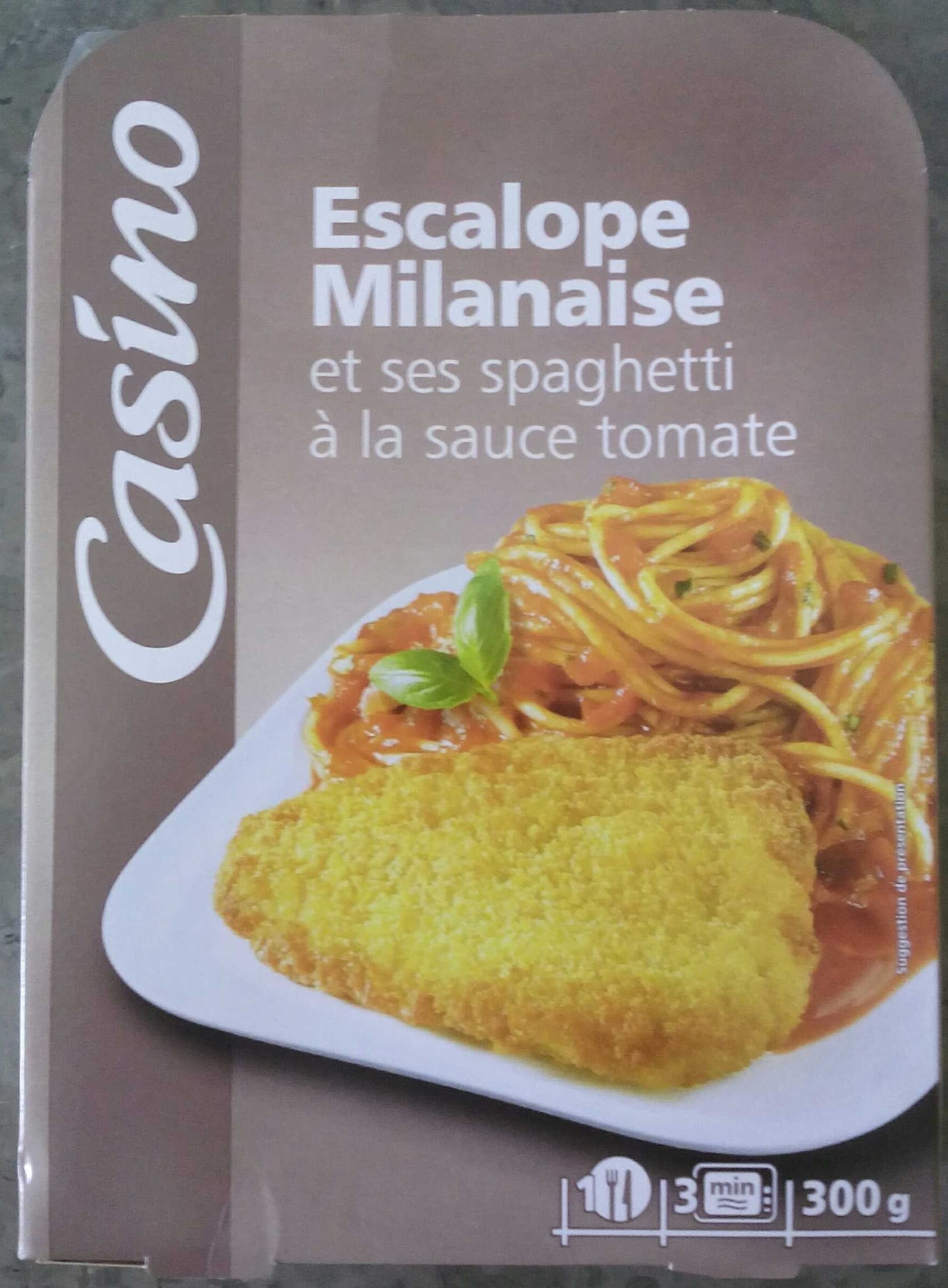 Casino Escalope* de dinde milanaise et ses pâtes sauce tomate basilic *A partir de filets de dinde reconstitués packshot
