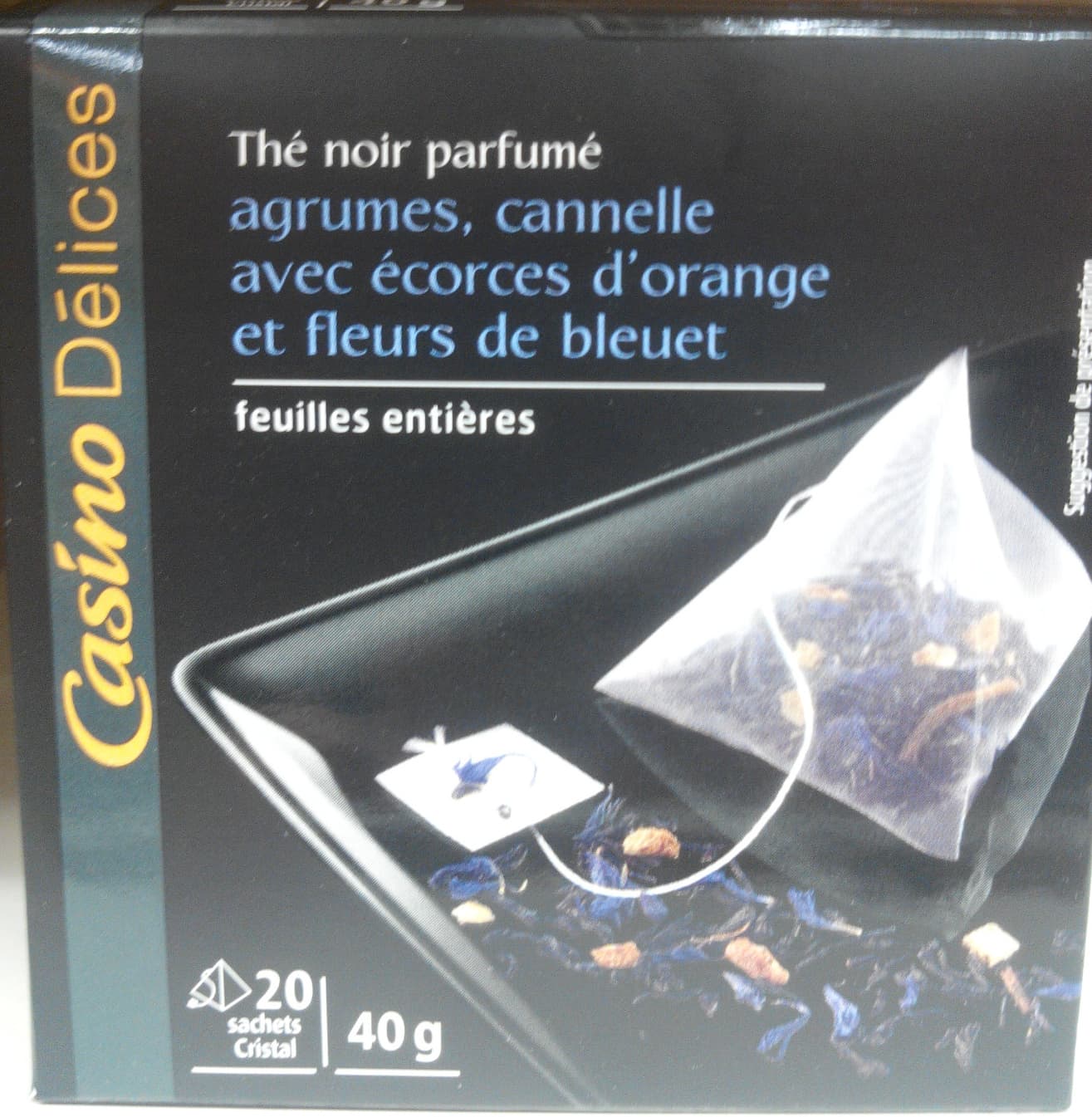 Casino Délices Thé noir parfumé agrumes, cannelle avec écorces d'orange et fleurs de bleuet packshot