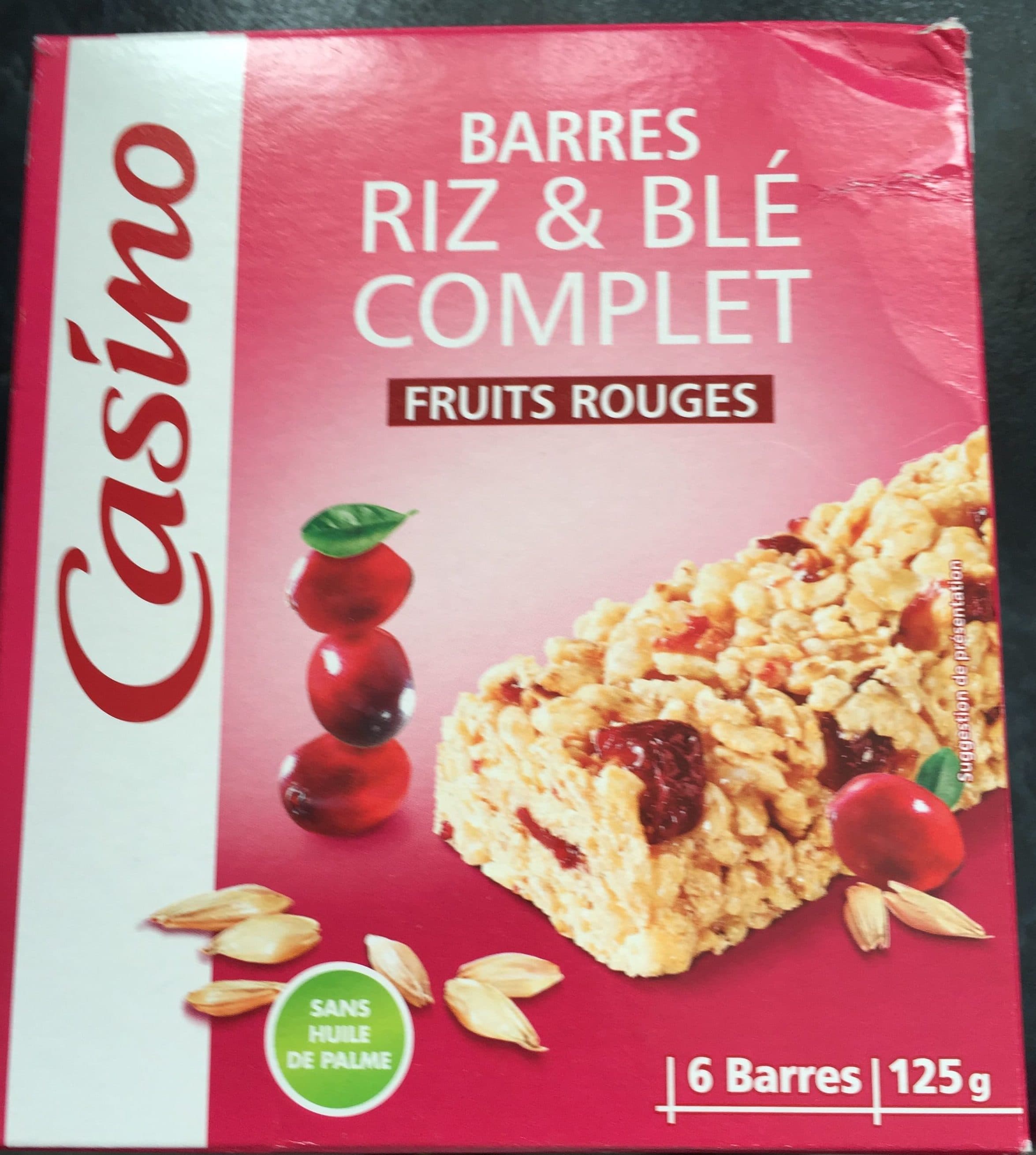 Casino Barres riz & blé complet Fruits rouges packshot