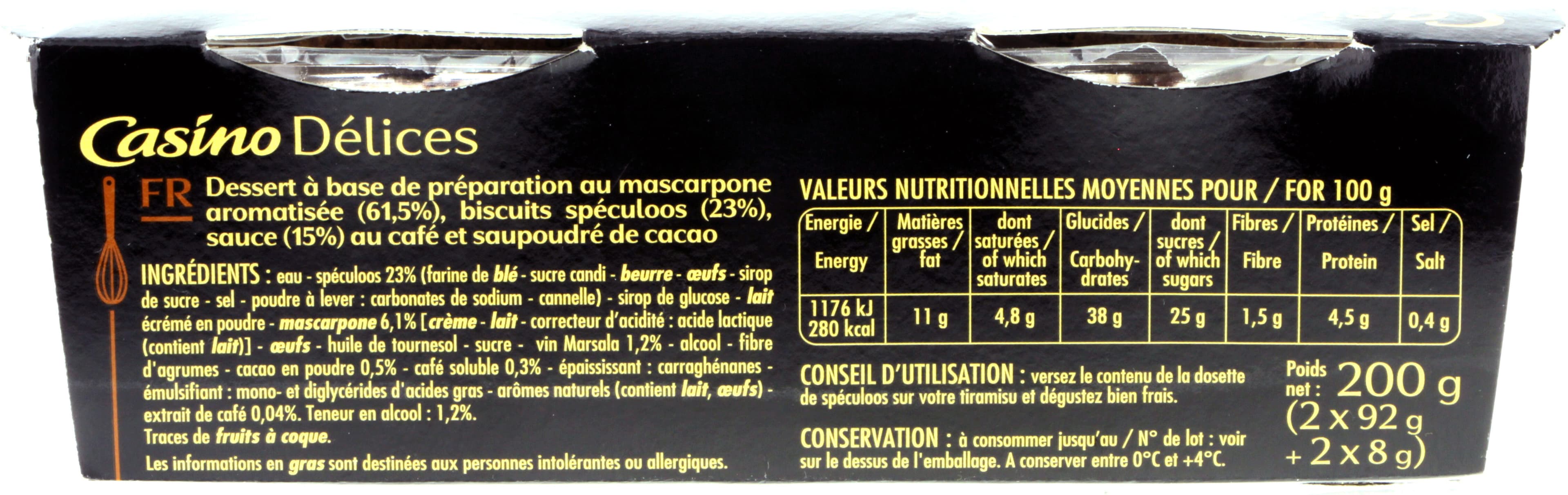 Casino L'éblouissant Tiramisu au spéculoos Brisures de spéculoos pur beurre packshot