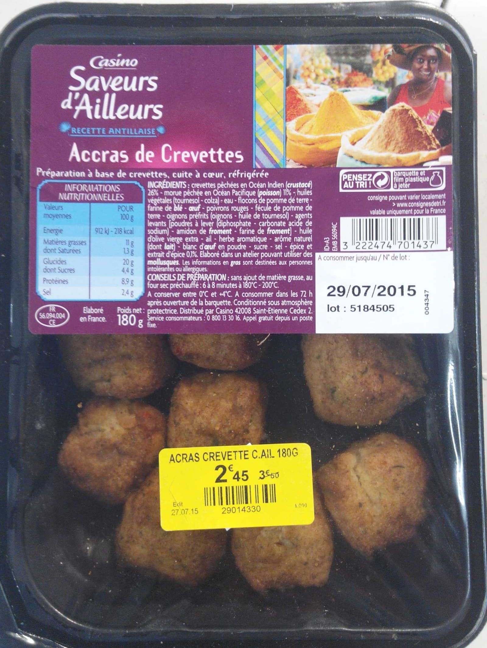 Casino Saveurs d'Ailleurs Accras de crevettes packshot