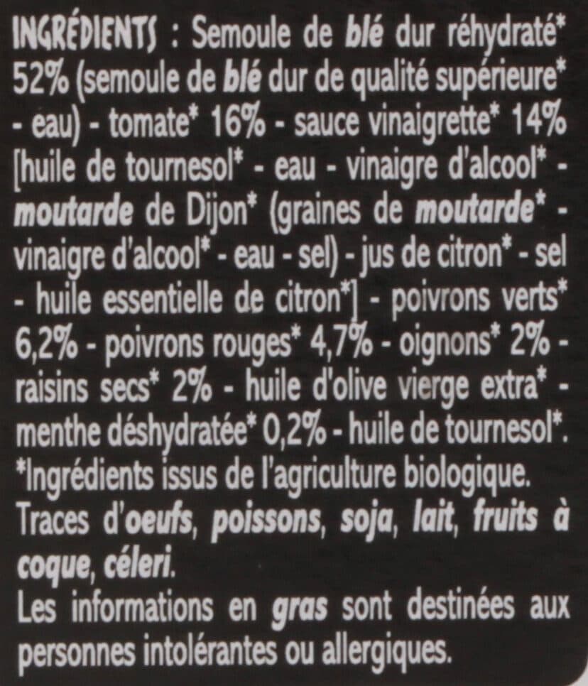 Casino Taboulé oriental légumes et raisins secs packshot