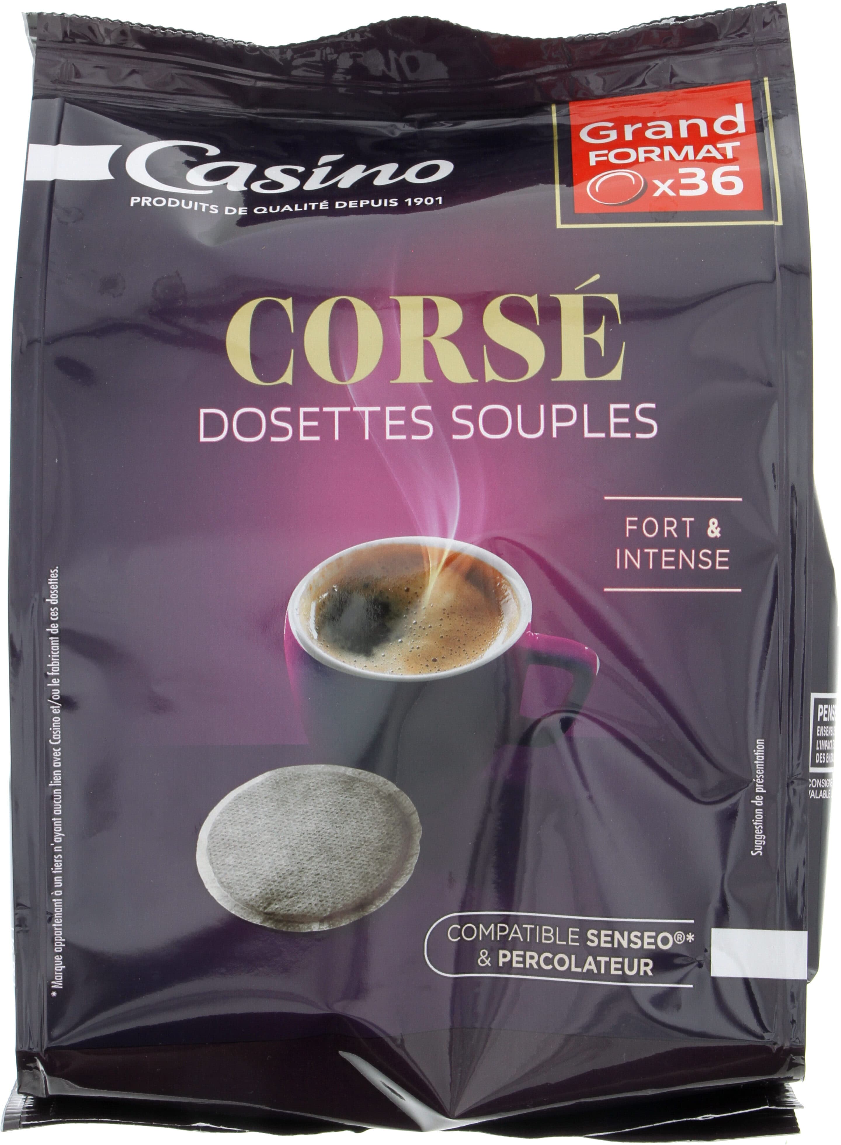 Casino Café moulu pur Arabica corsé x36 dosettes packshot