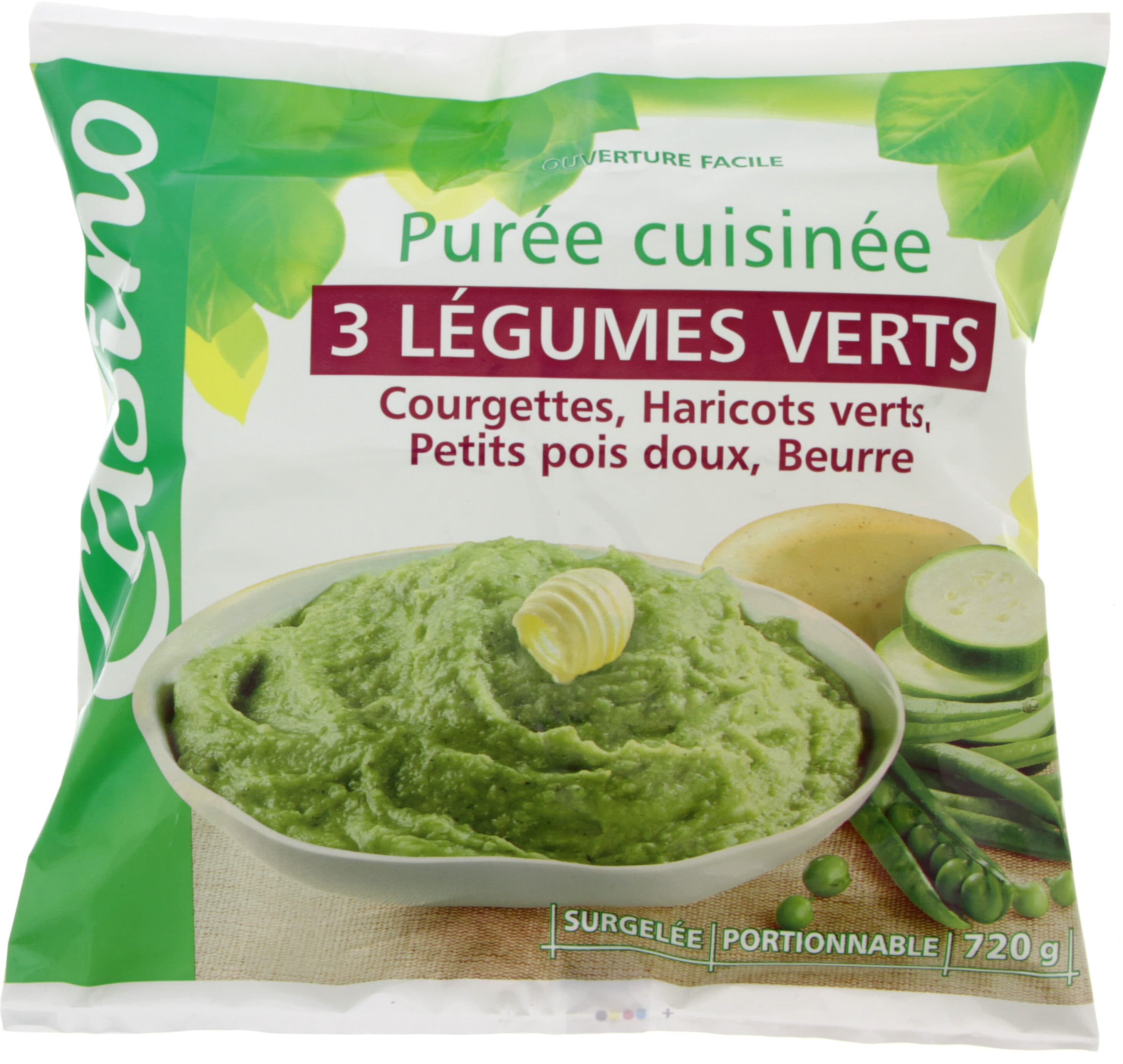 Casino Purée 3 légumes verts cuisinée - Courgettes, haricots verts, petits pois doux packshot