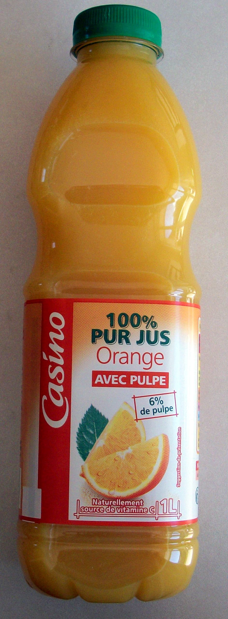 Casino 100% Pur Jus Orange avec pulpe packshot