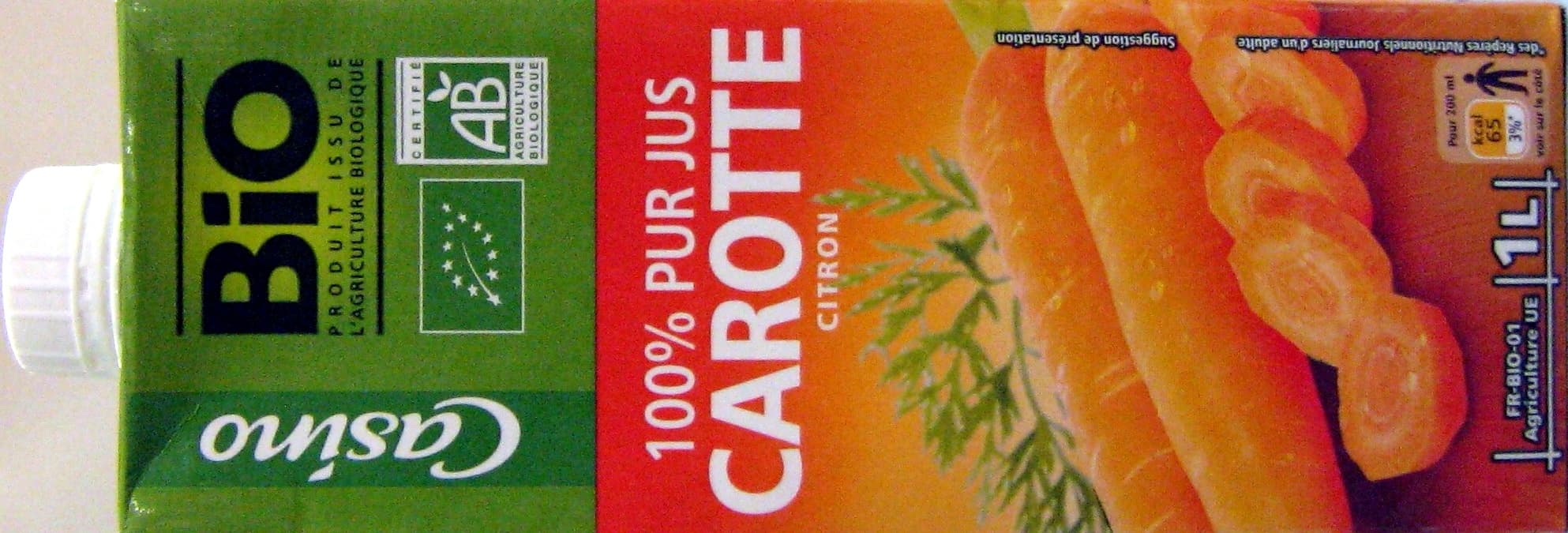 Casino 100 % Pur Jus Carotte Citron packshot