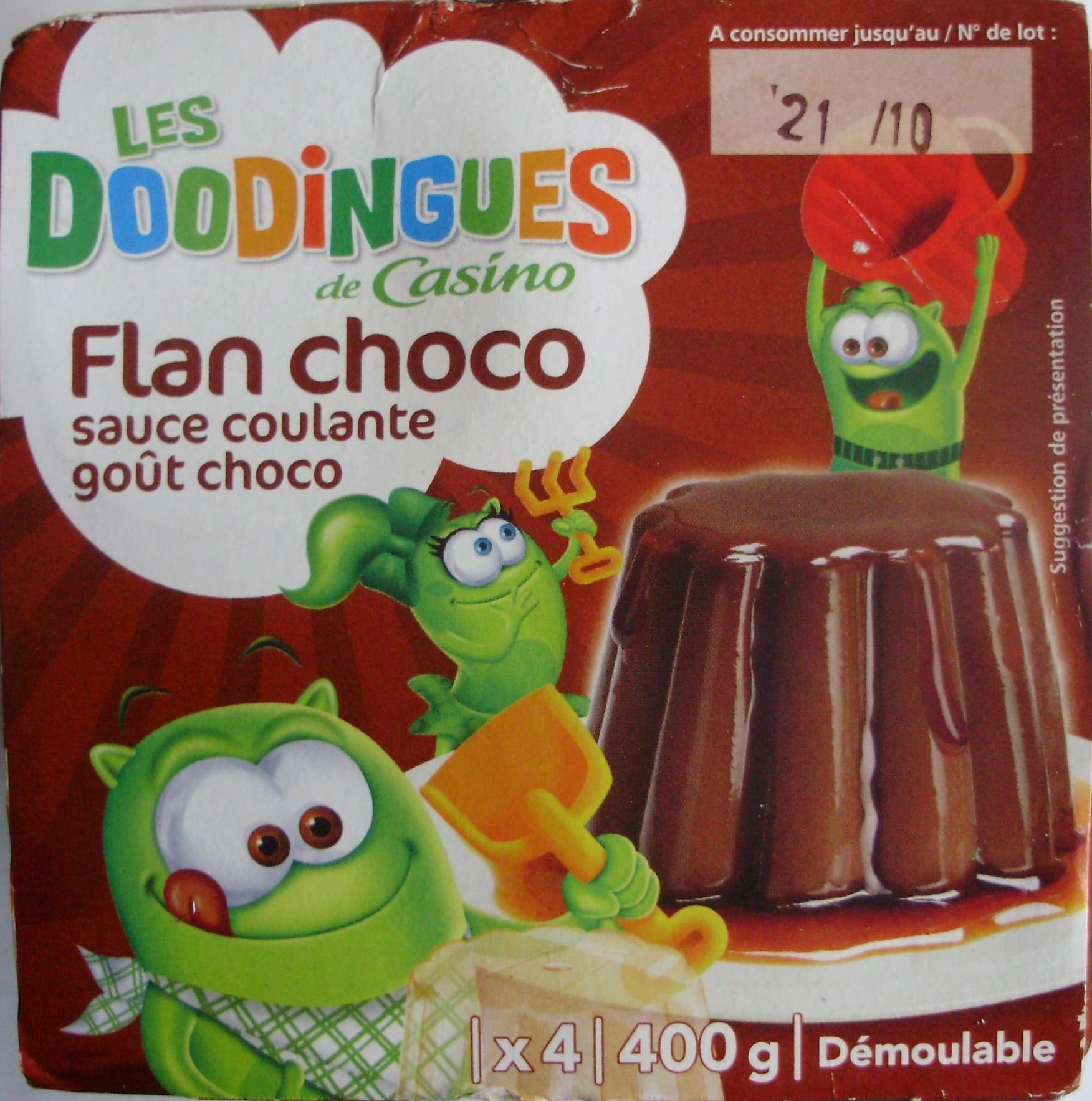 Les Doodingues Flan choco sauce coulante goût choco packshot