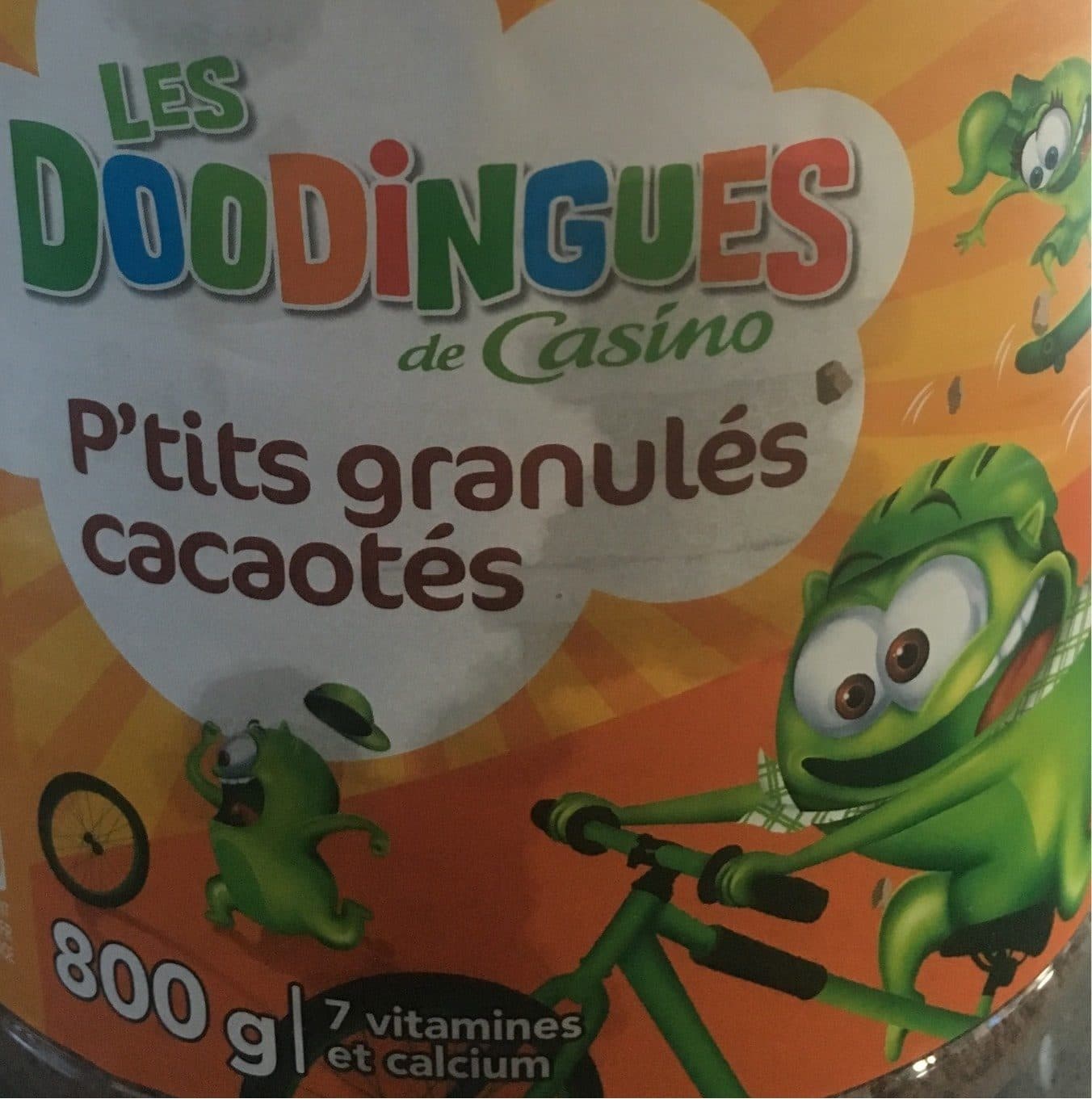 Casino P'tits granulés cacaotés - 7 vitamines et calcium - les doodingues de casino packshot