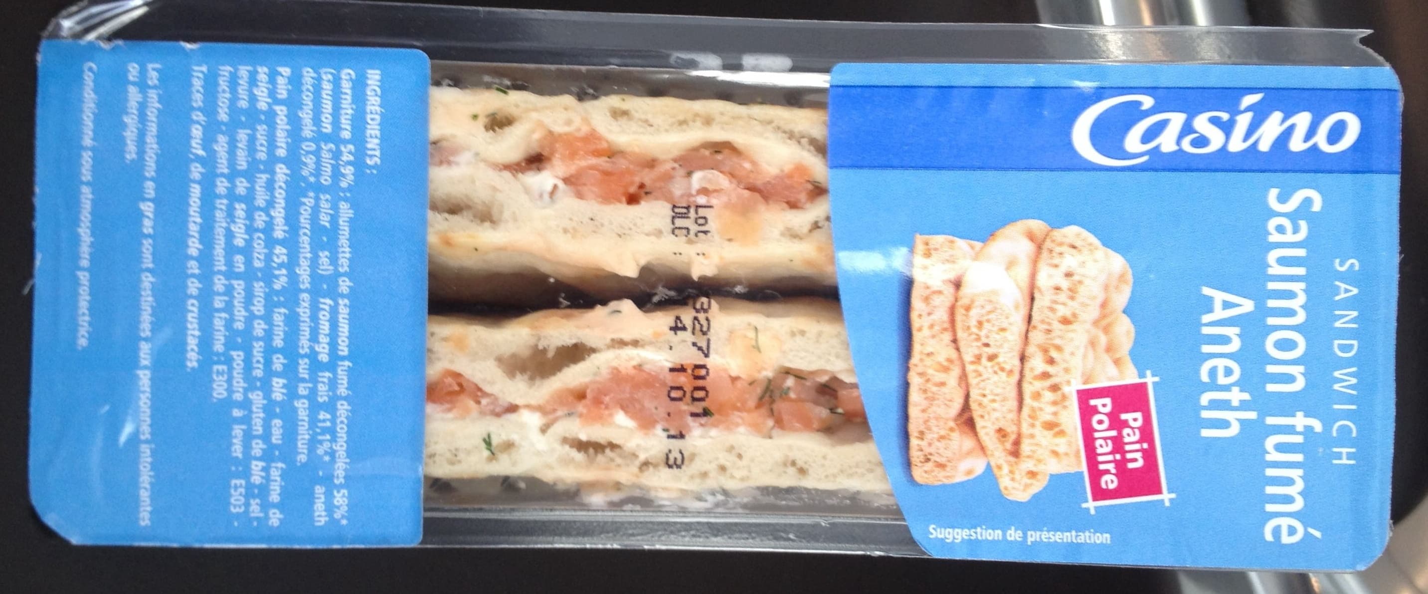 Casino Sandwich polaire saumon fumé aneth packshot