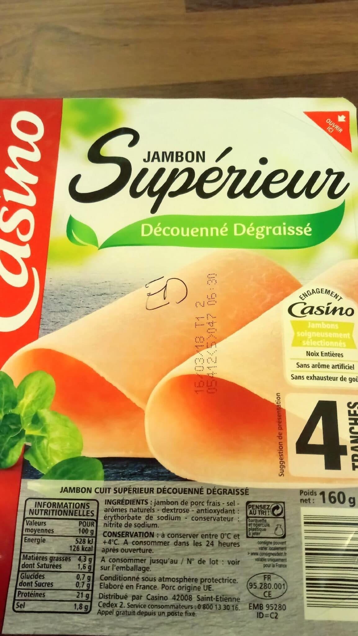 Casino Jambon supérieur découenné dégraissé packshot