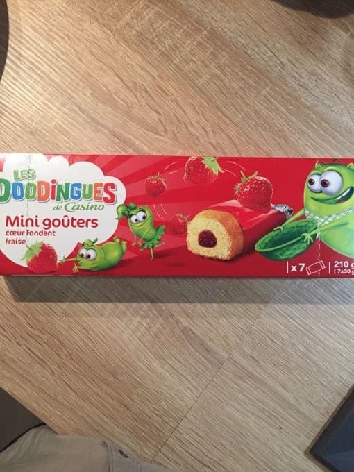 Les Doodingues Mini goûters coeur fondant fraise packshot