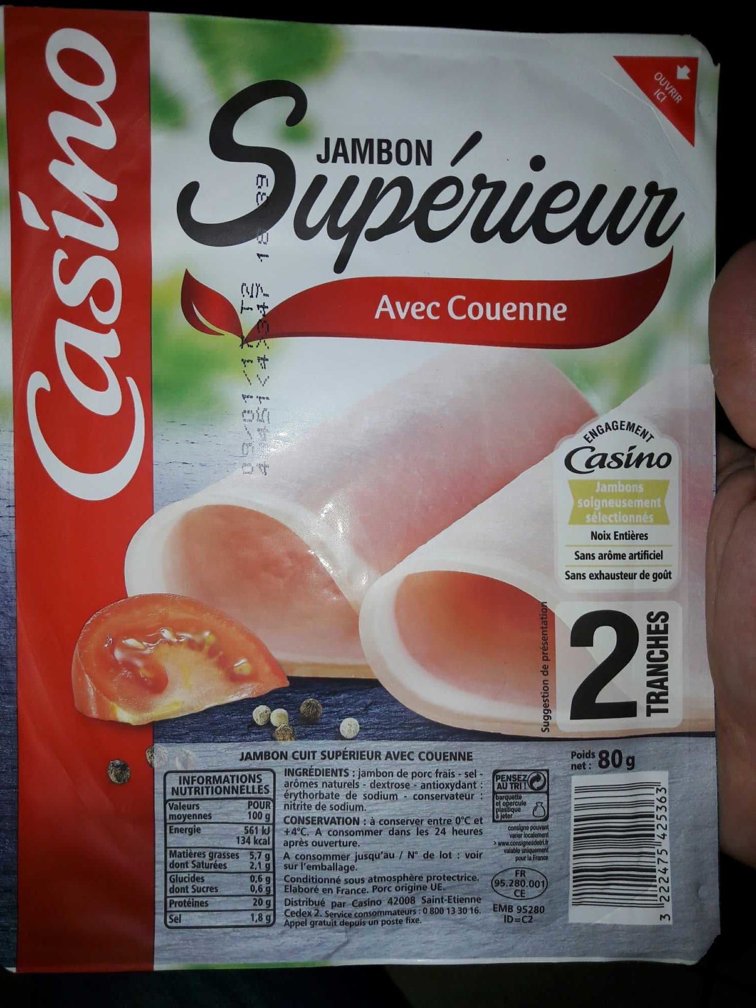 Casino Jambon cuit supérieur avec couenne packshot
