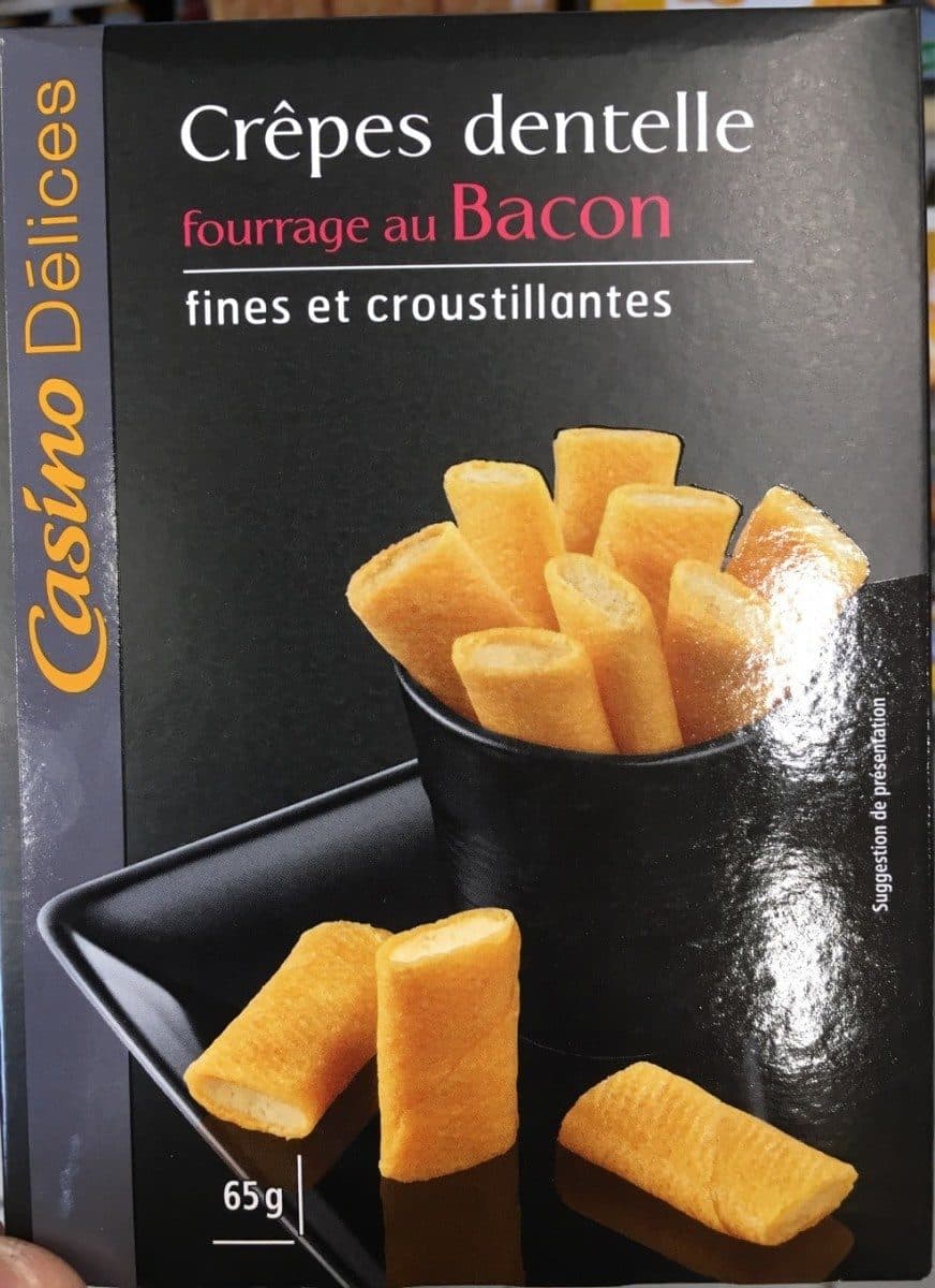 Casino Crêpes dentelles fourrées bacon 65g CASINO DELICES packshot