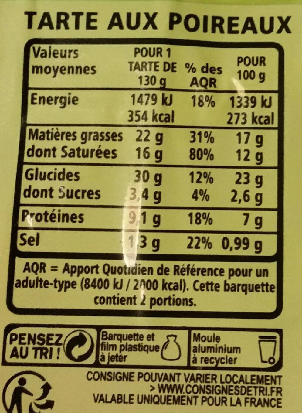 Casino 2 tartes aux poireaux pâte brisée pur beurre packshot