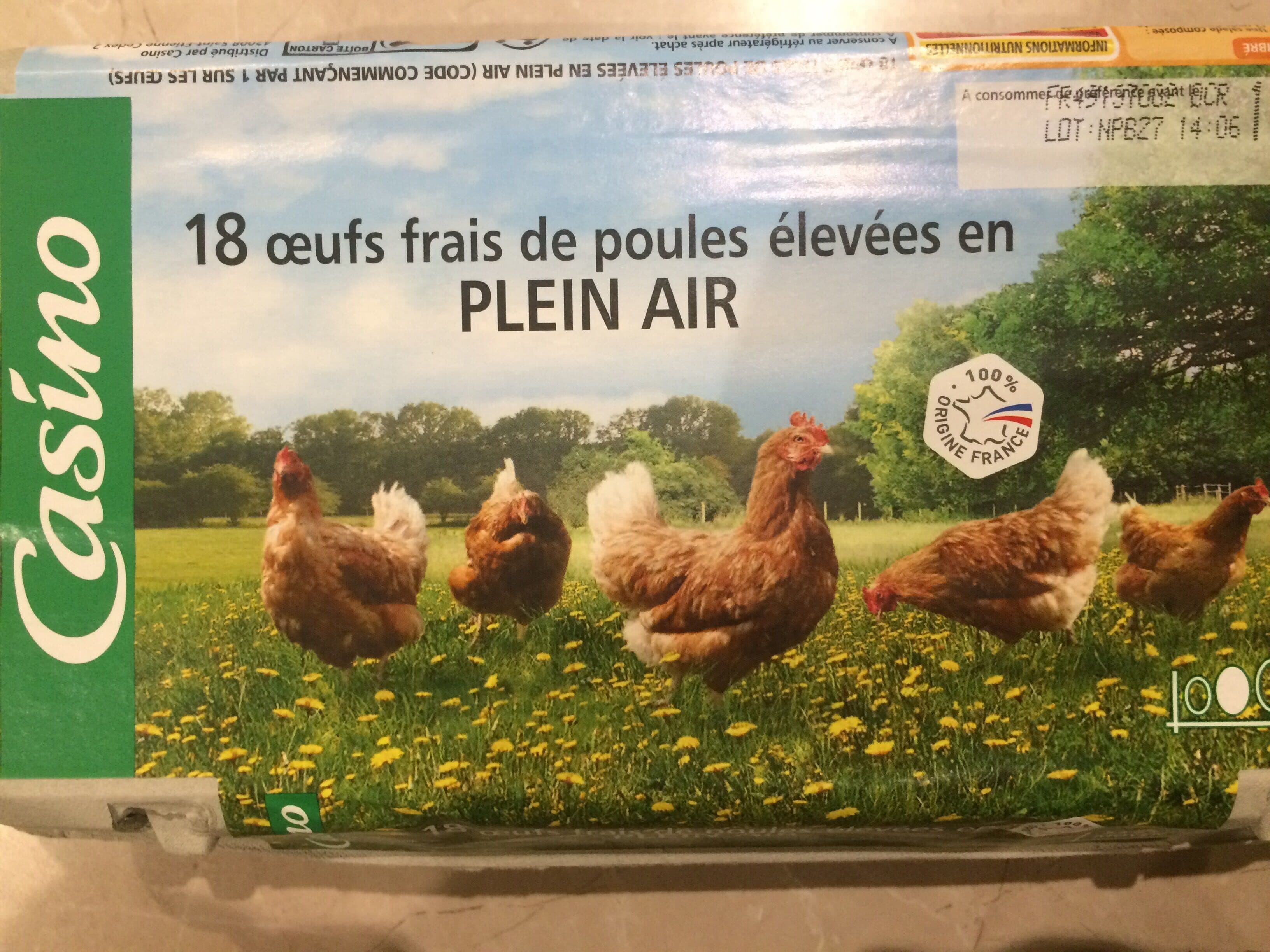 Casino 18 œufs frais de poules élevées en plein air packshot