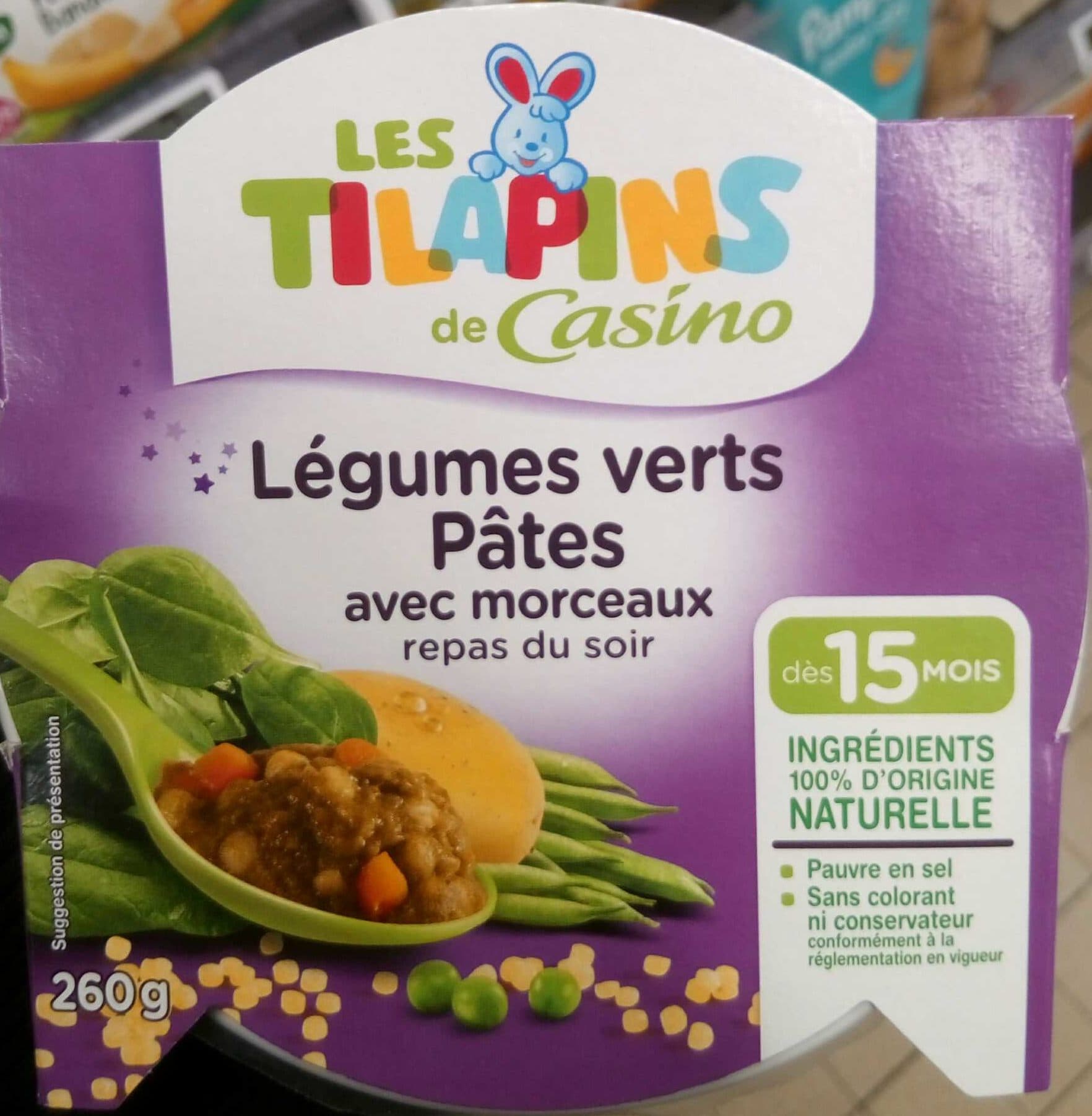 Casino Légumes verts Pâtes avec morceaux repas du soir packshot