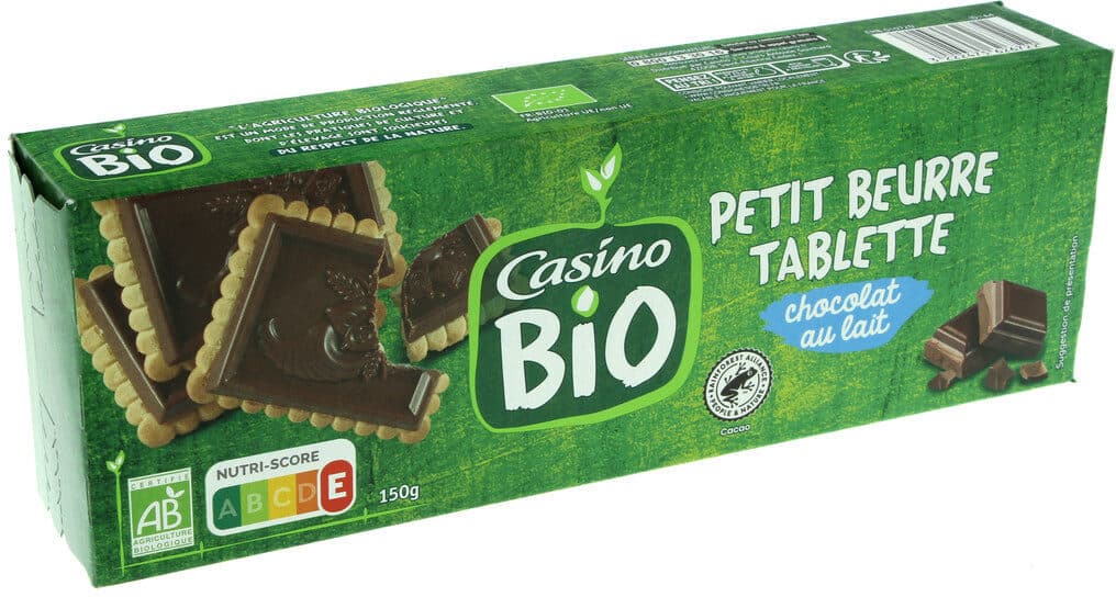 Casino Petit beurre tablette de chocolat au lait BIO packshot