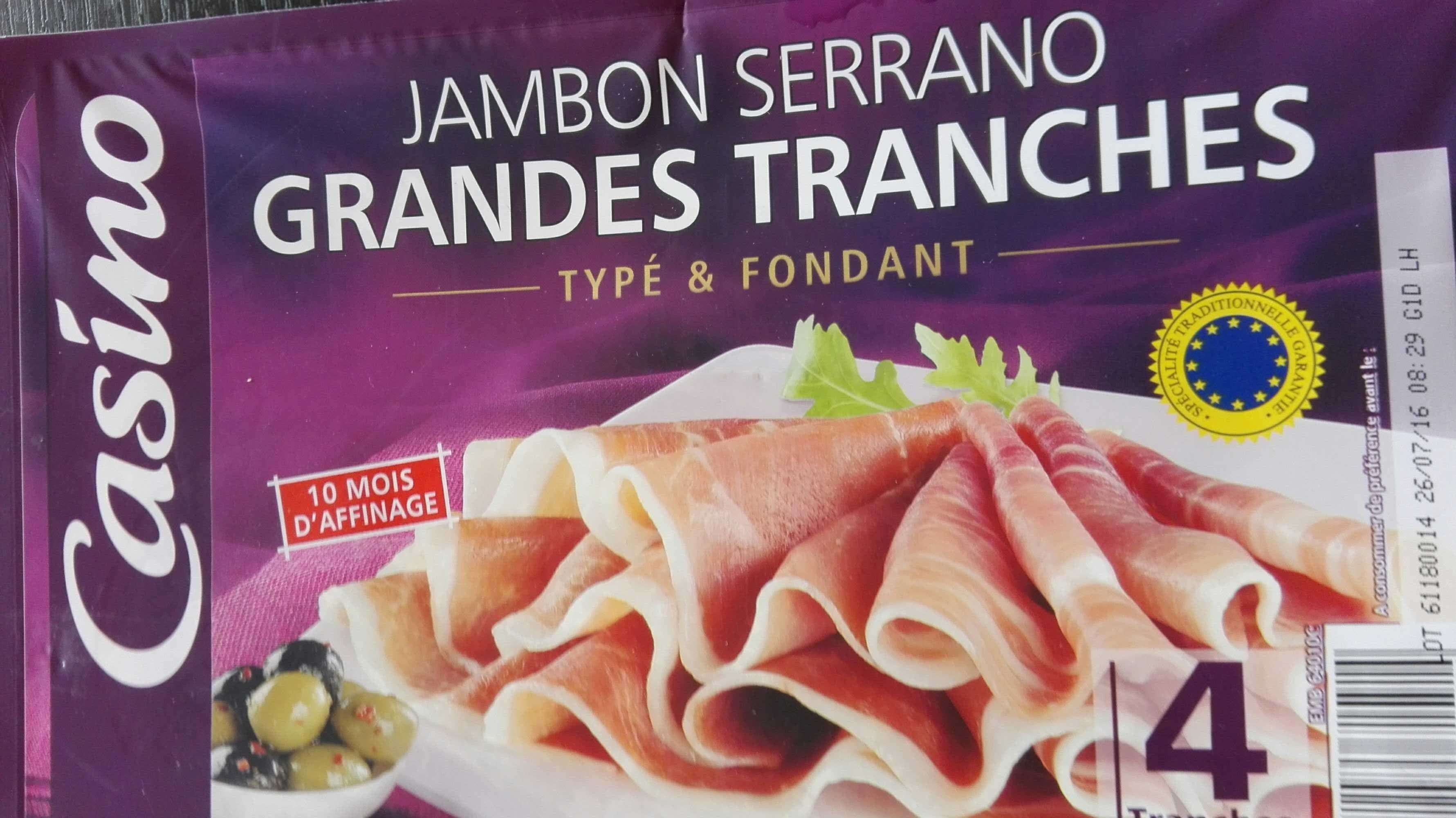 Casino Jambon Serrano grandes tranches sans conservateur packshot