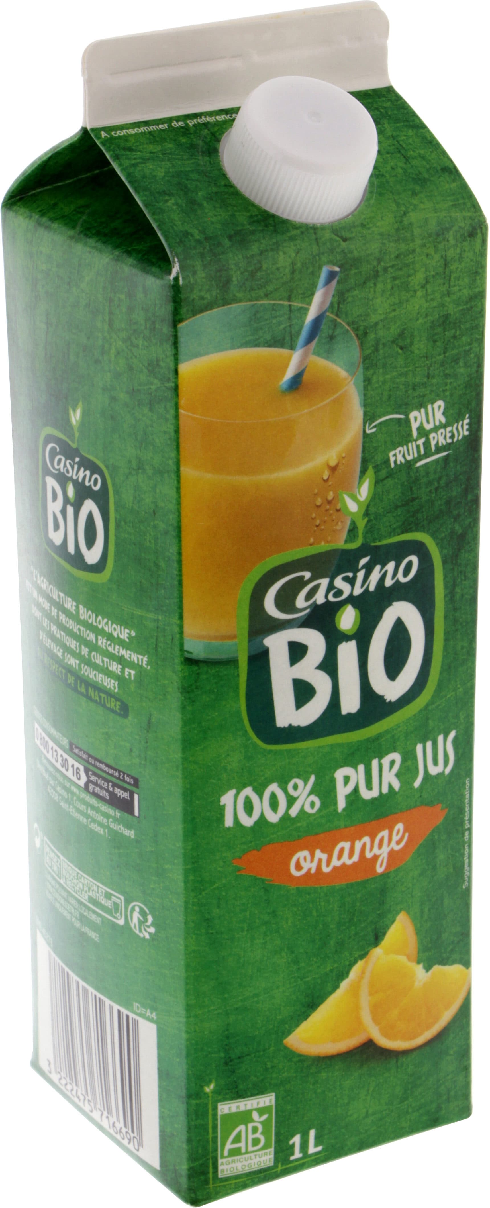 Casino bio 100 % PUR JUS ORANGE packshot