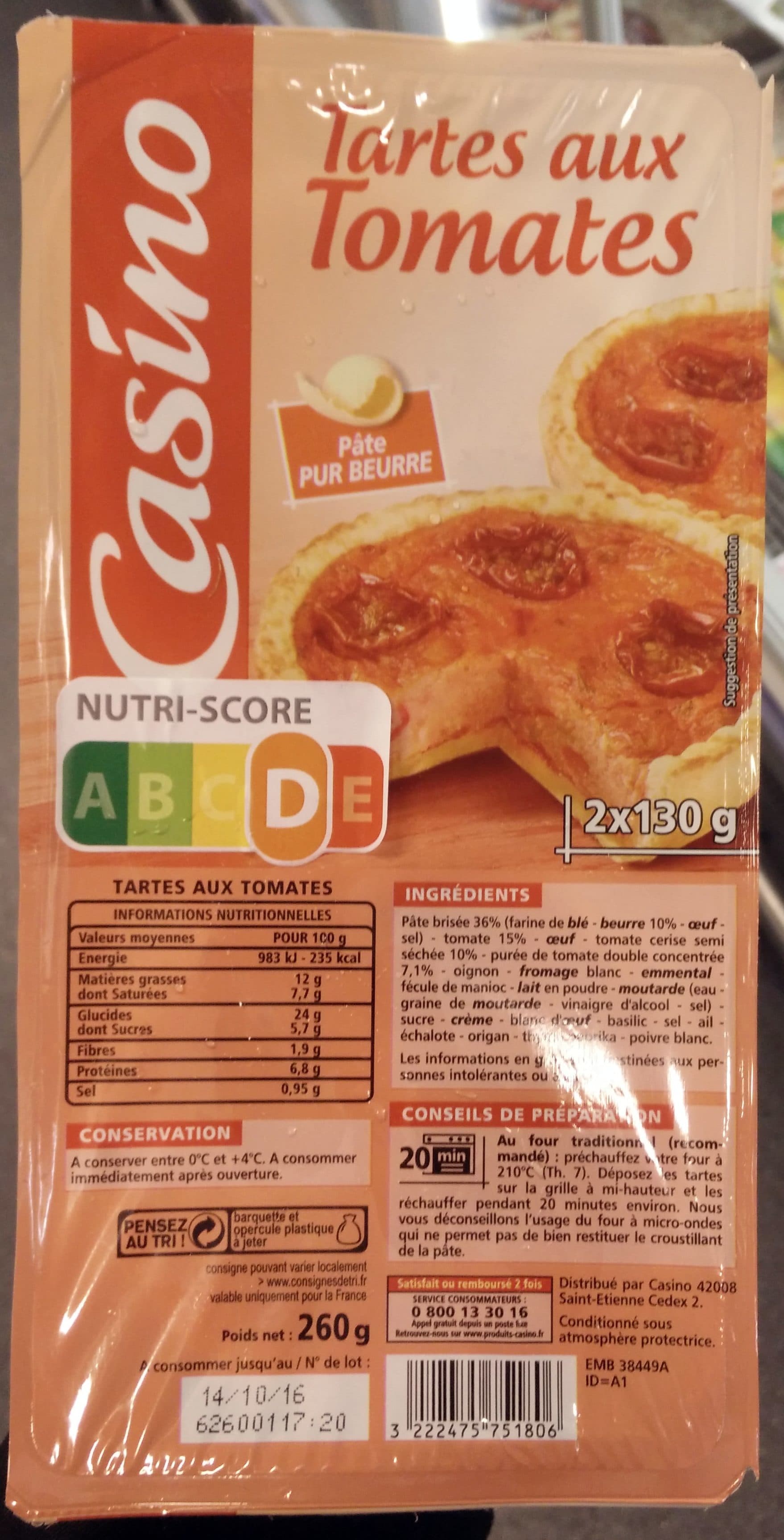 Casino Tartes aux tomates packshot