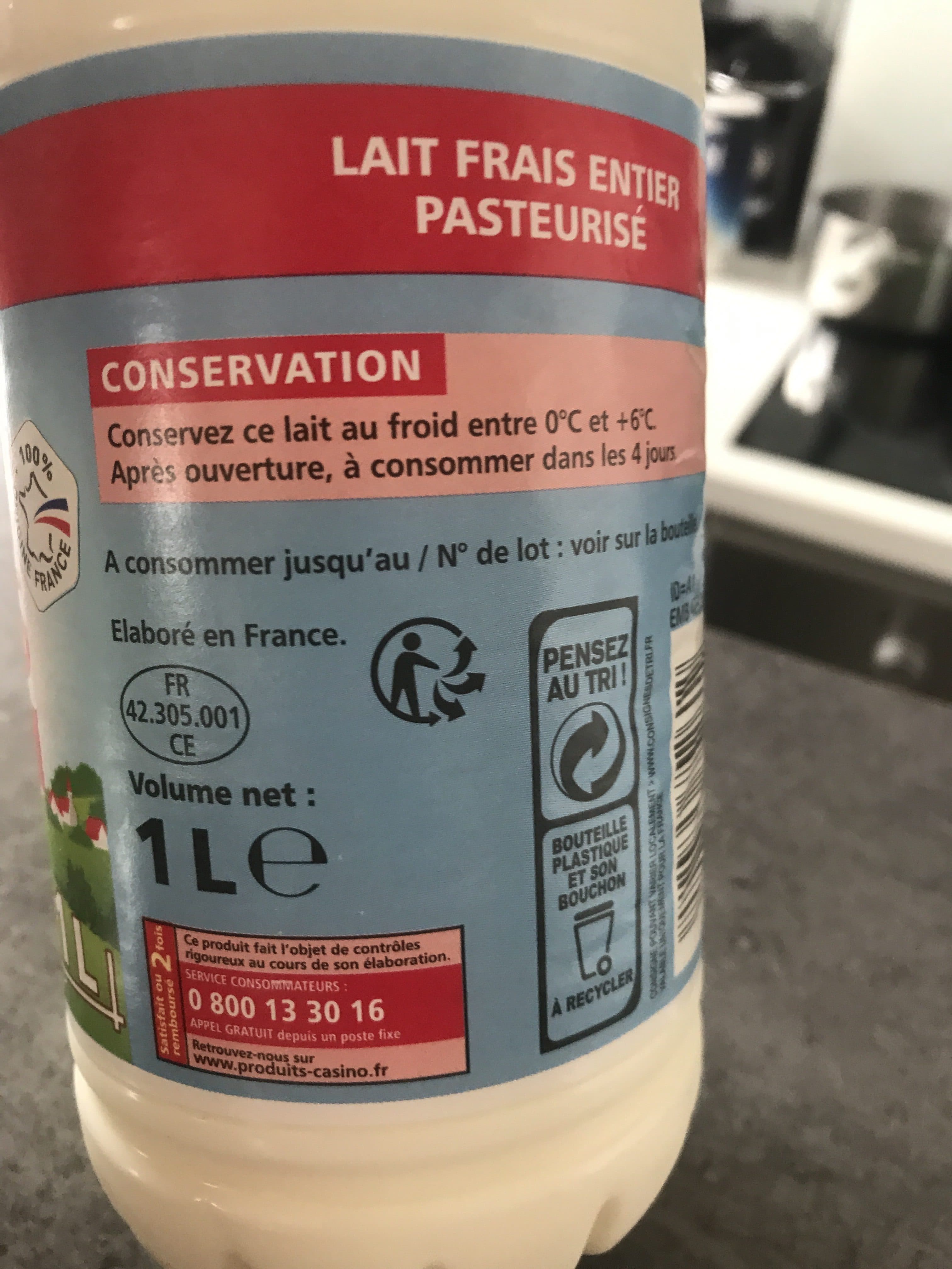Casino Lait frais entier packshot
