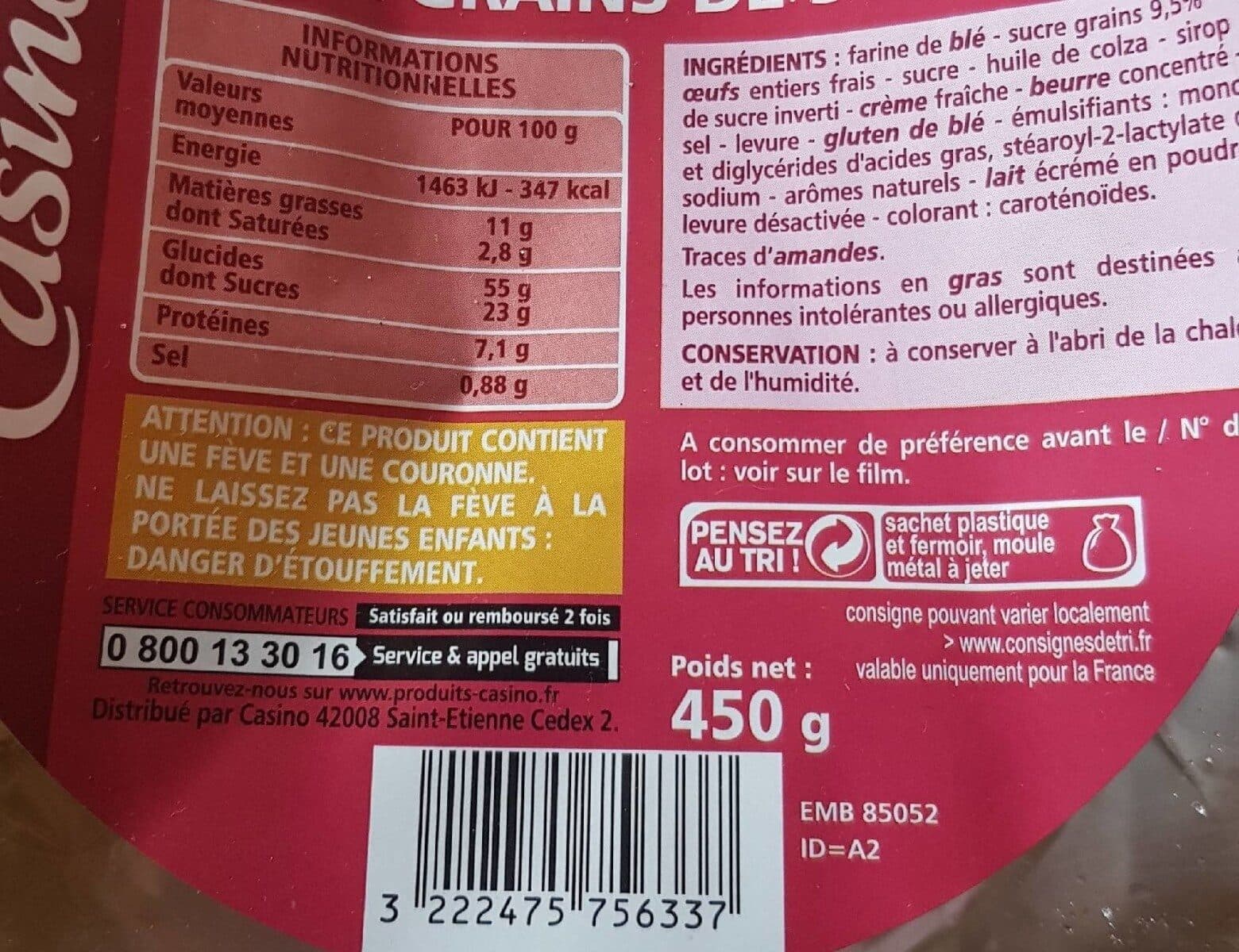 casino Brioche des rois aux grains de sucre packshot
