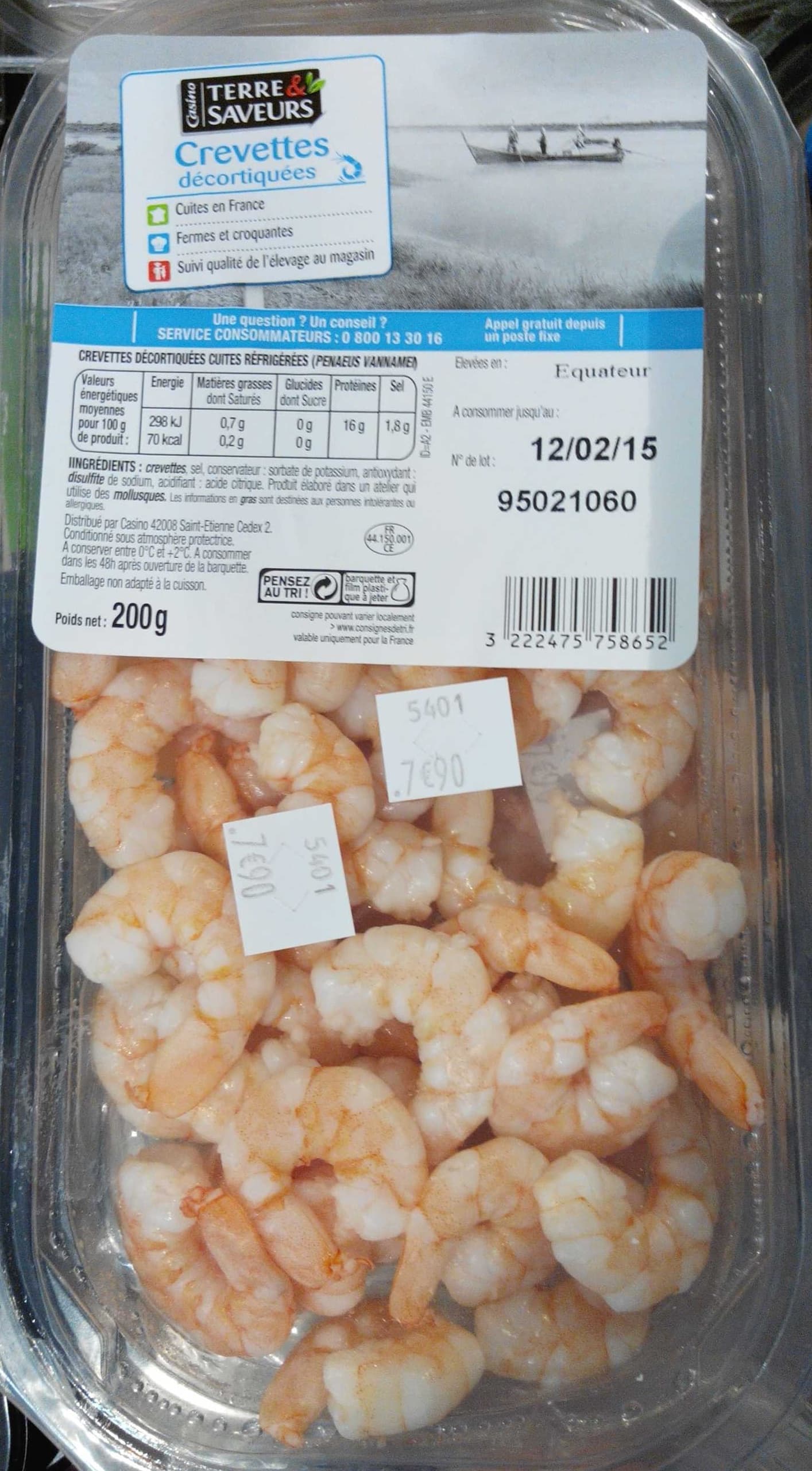 Terre et Saveurs Crevettes décortiquées packshot