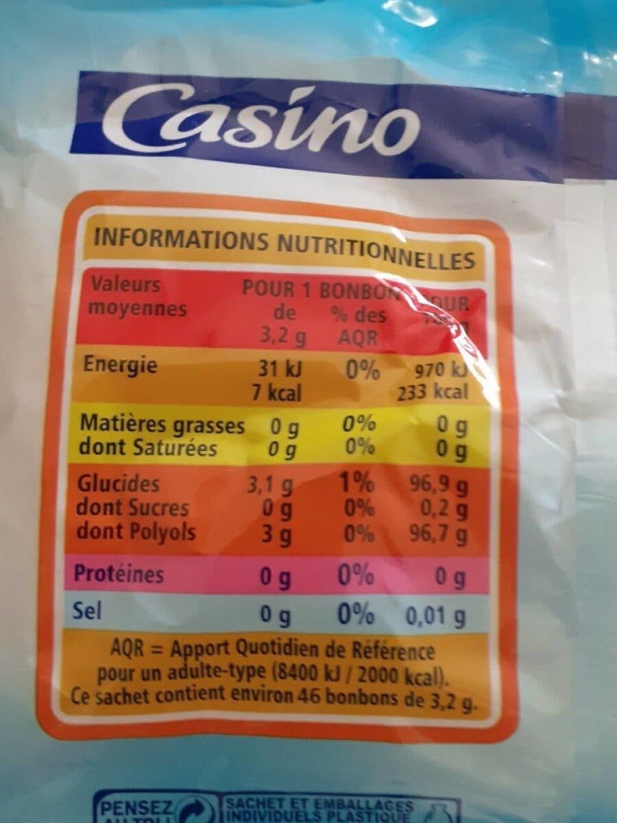 Casino Bonbons sans sucres menthe 150g packshot
