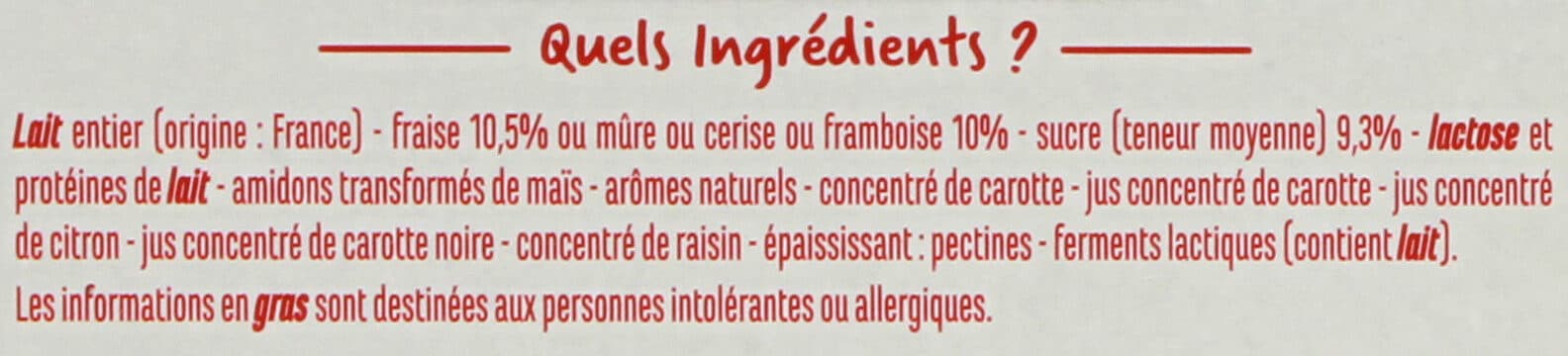 Casino Yaourt aux fruits cerise fraise framboise mûre avec morceaux packshot