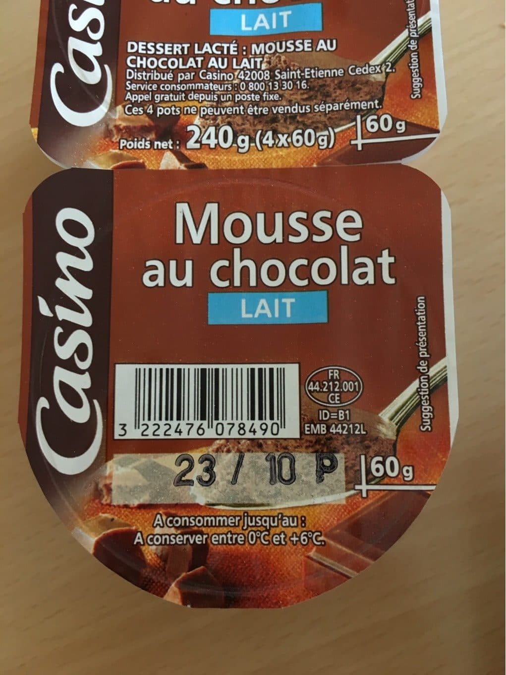 Casino Mousse au chocolat au lait packshot