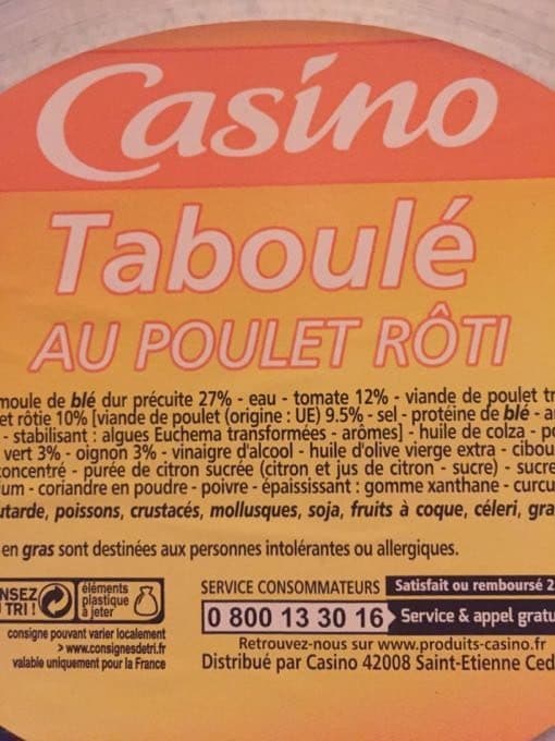 Casino Taboulé Au Poulet Roti packshot