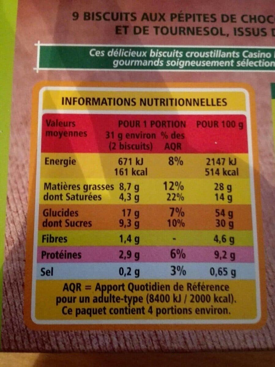 Casino BISCUITS Pépites de chocolat et graines packshot