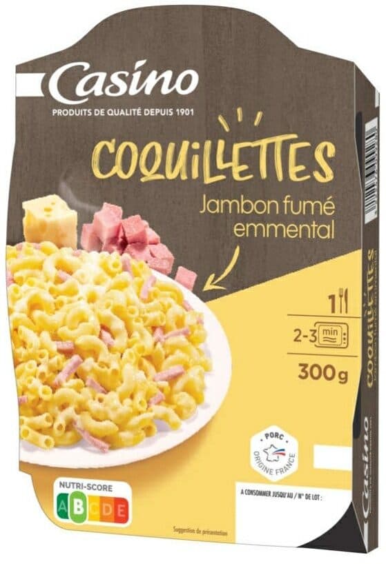 Casino Coquillettes jambon emmental packshot