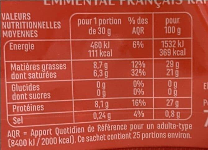 Casino Emmental Français râpé packshot