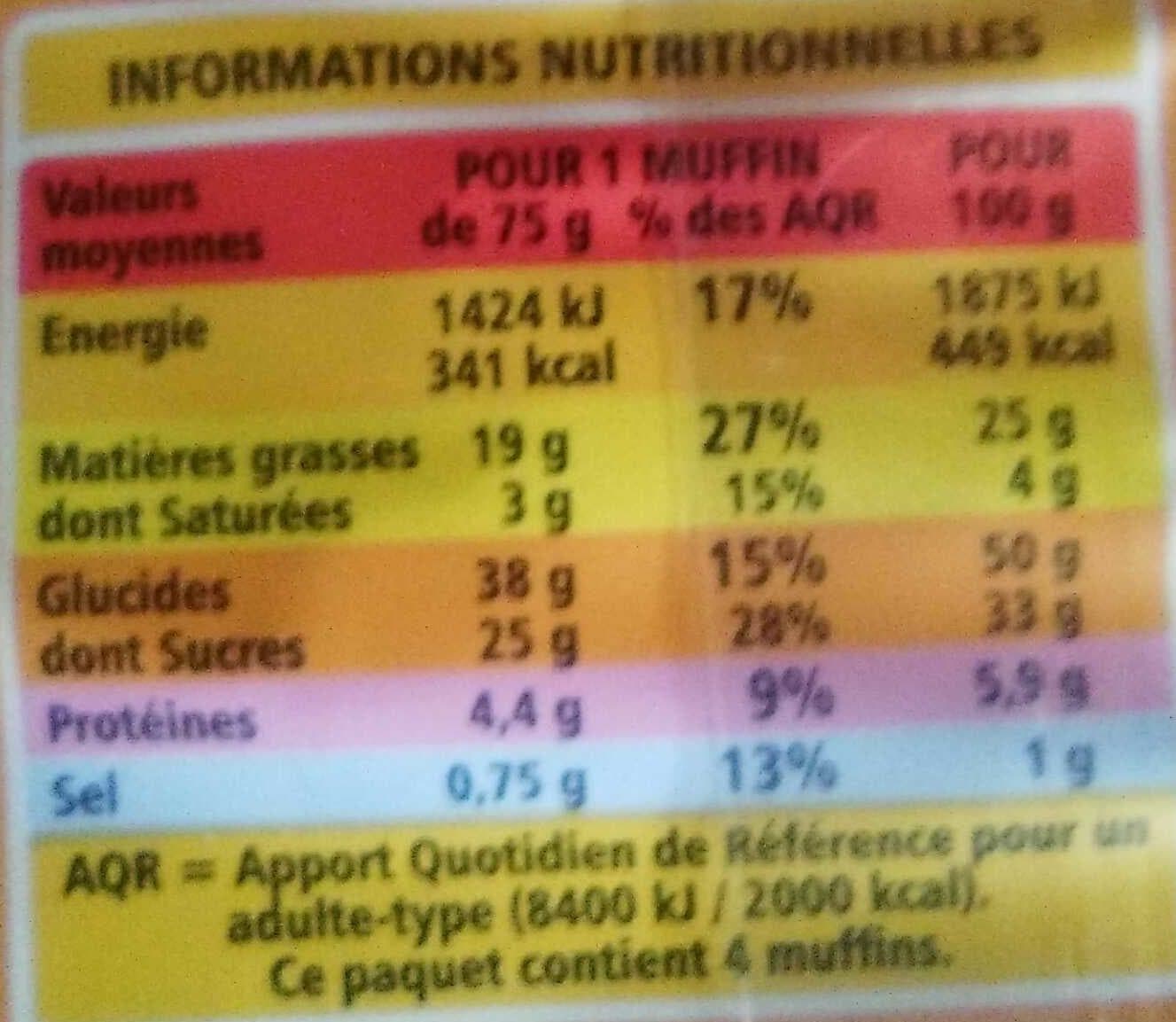 Casino Muffins aux pépites de chocolat cœur au goût choco noisette packshot