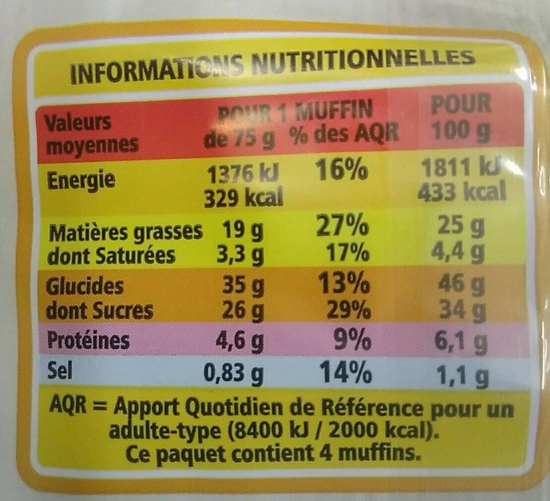 Casino Muffins cacaotés aux pépites de chocolat cœur au goût choco noisette packshot