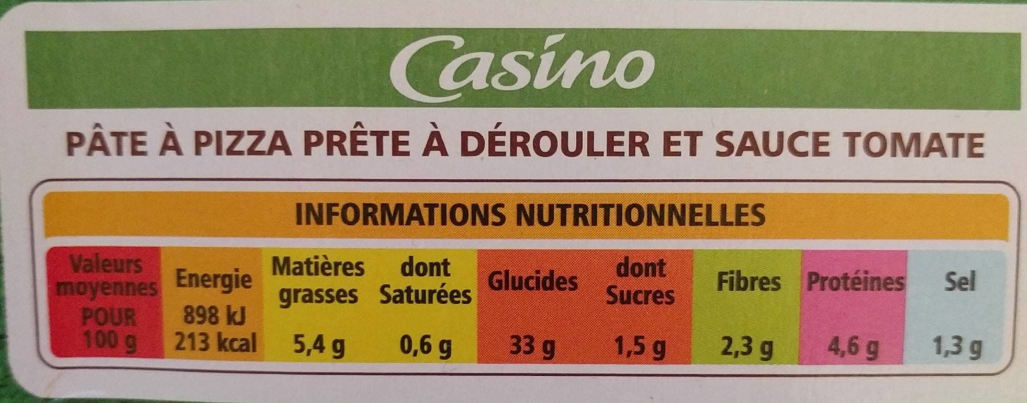 Casino Ma pizza facile contient pâte à pizza rectangulaire + sauce tomate packshot