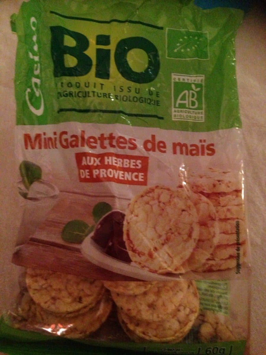 Casino Mini galettes de maïs aux herbes de provence Casino Bio packshot
