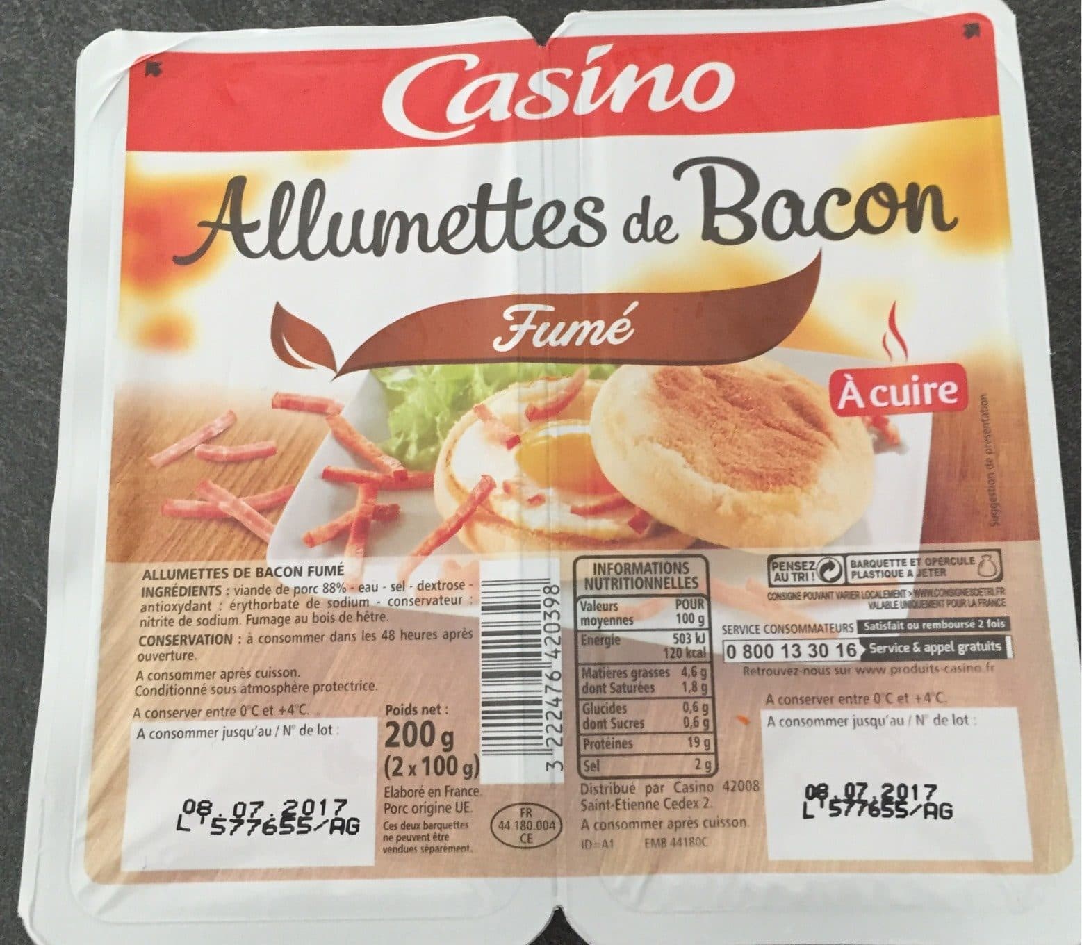 Casino Allumettes de bacon fumé packshot