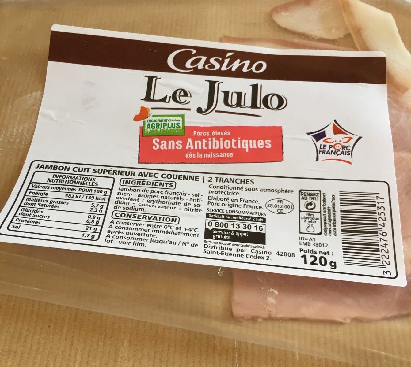 Casino Jambon cuit supérieur avec Couenne packshot