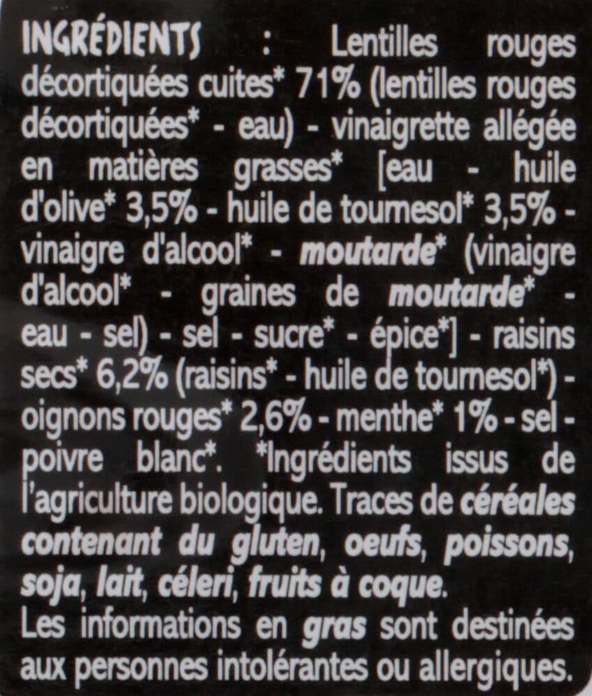 Casino Salade de lentilles corail aux raisins secs packshot