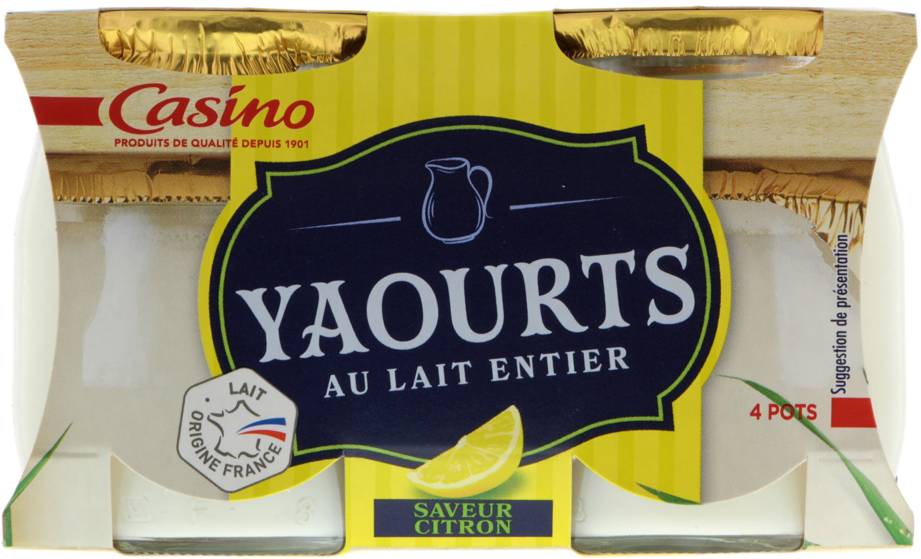 Casino Yaourts au lait entier 4 saveur Citron packshot