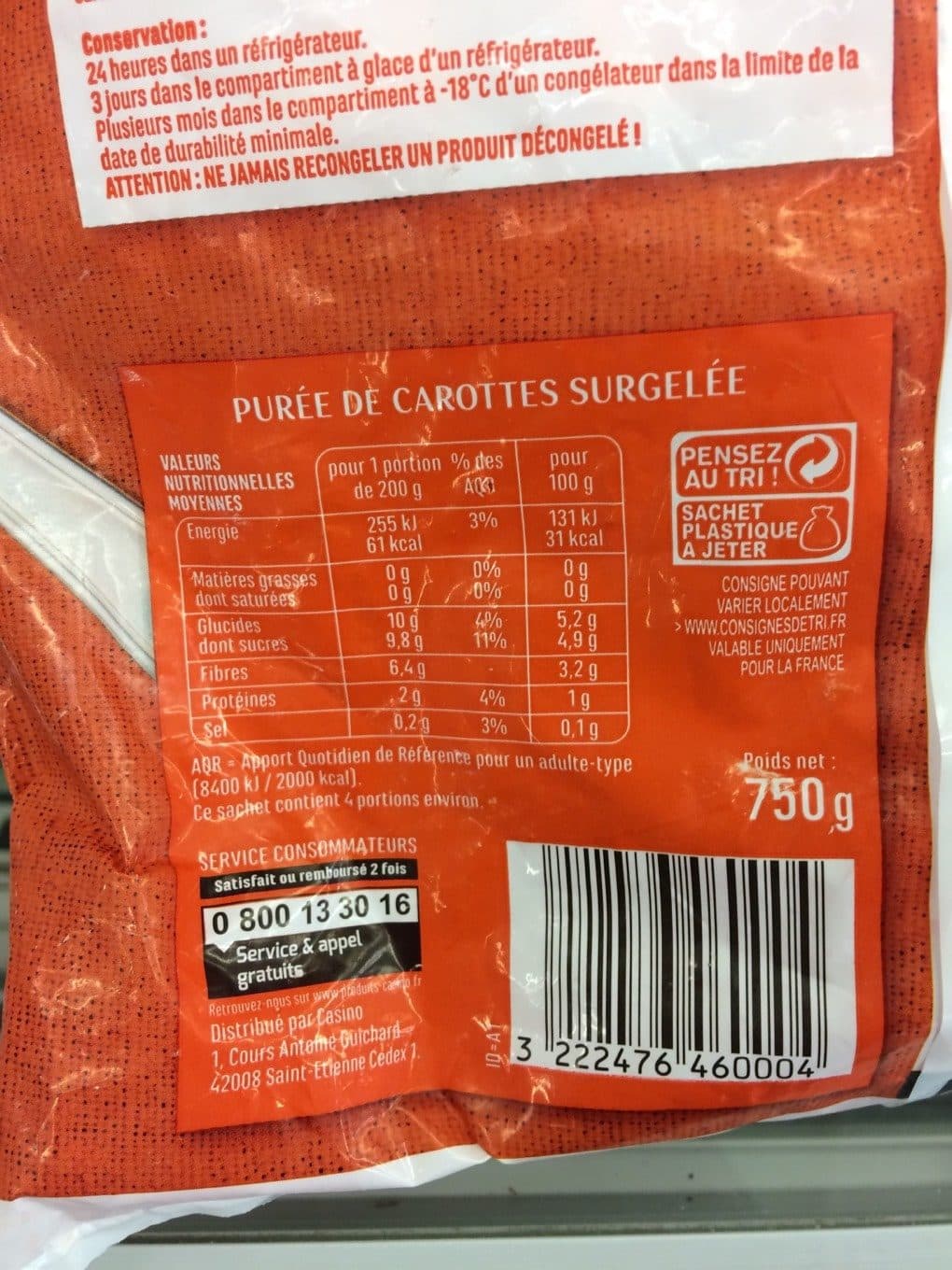 Casino Purée de carottes packshot