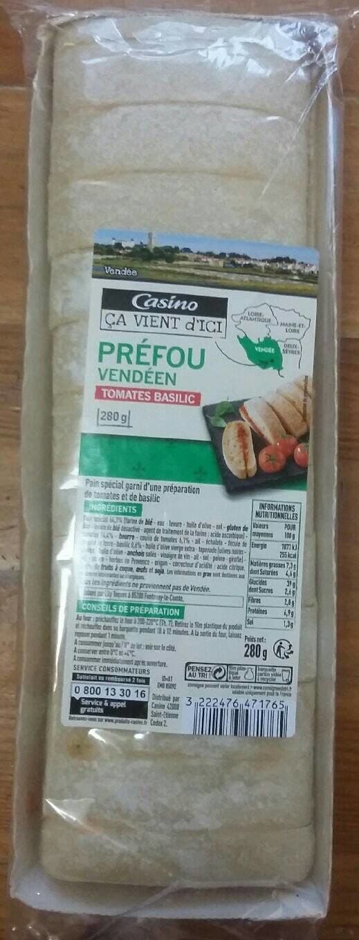 Casino Préfou vendéen tomates basilic packshot