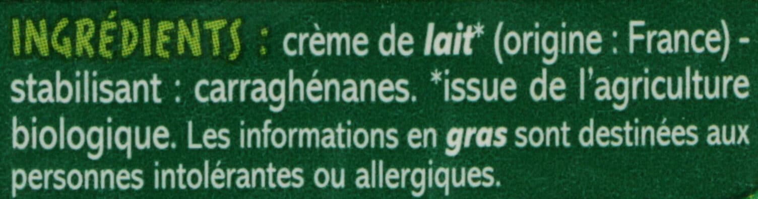 Casino Crème fluide entière 30% de mat. gr. issue de l'agiculture biologique packshot