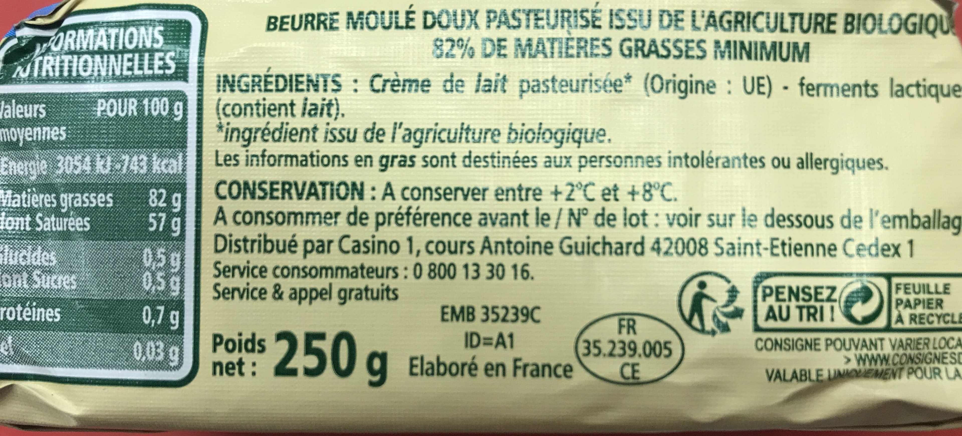 Casino Beurre moule bio doux packshot