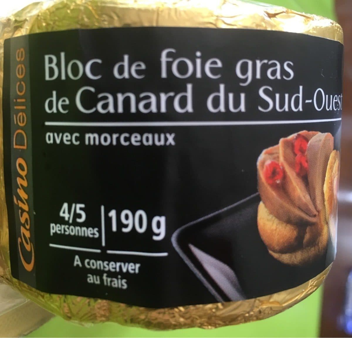 Casino Bloc de Foie gras de Canard du Sud-Ouest avec morceaux packshot