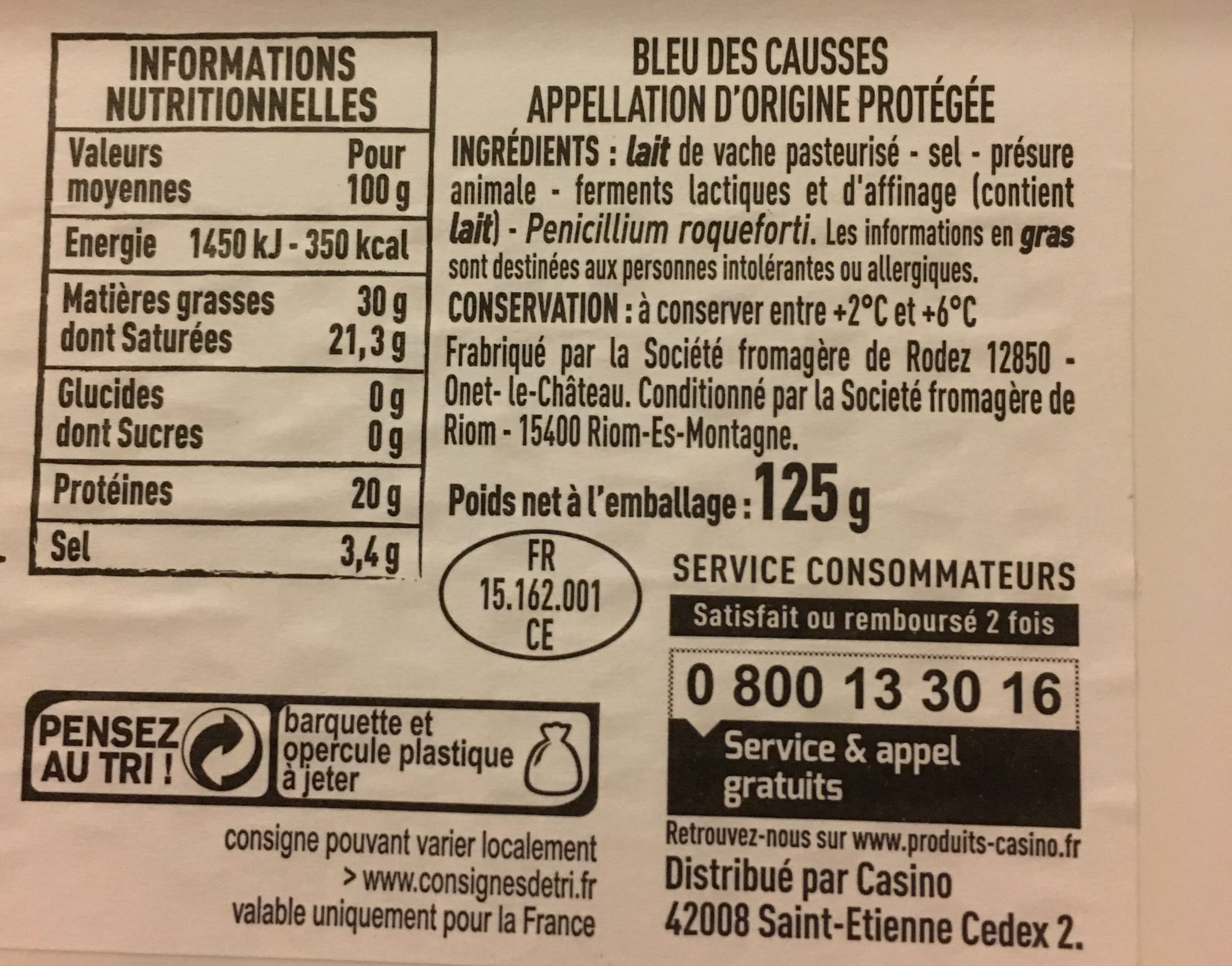 Casino Bleu des Causses - Appellation d'Origine Protégée - Affiné en caves naturelles* *conformément au cahier des charges de l'AOP packshot