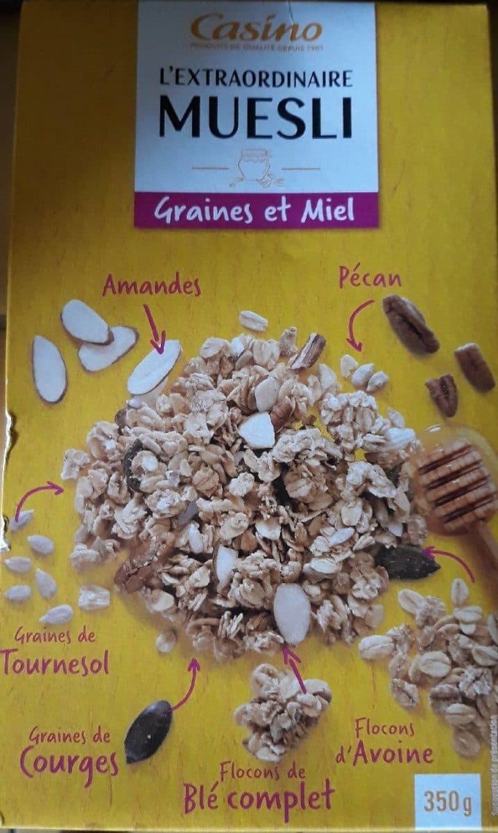 Casino L'extraordinaire muesli graines et miel packshot