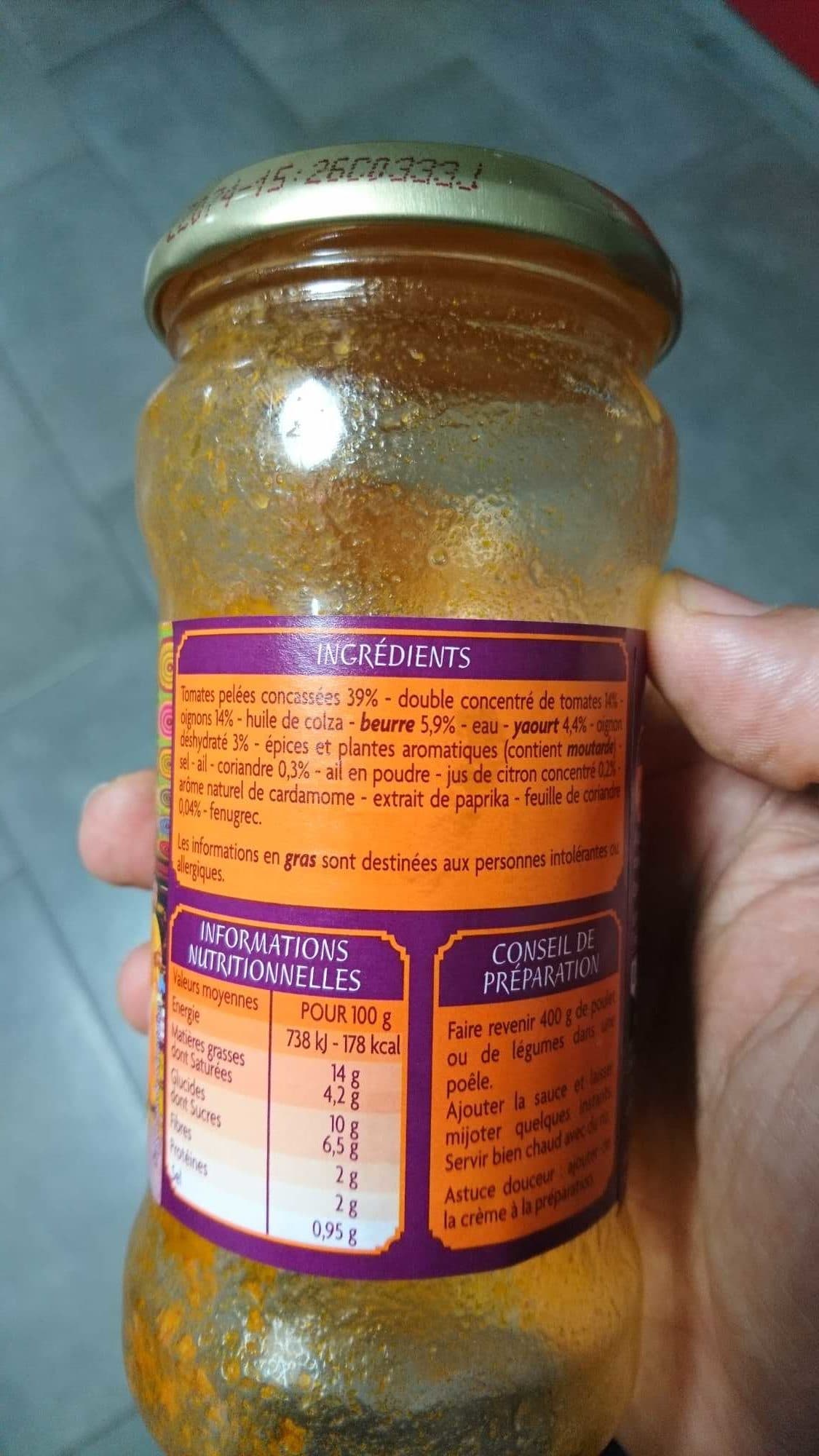 Casino Sauce pour la préparation de Butter Chicken packshot